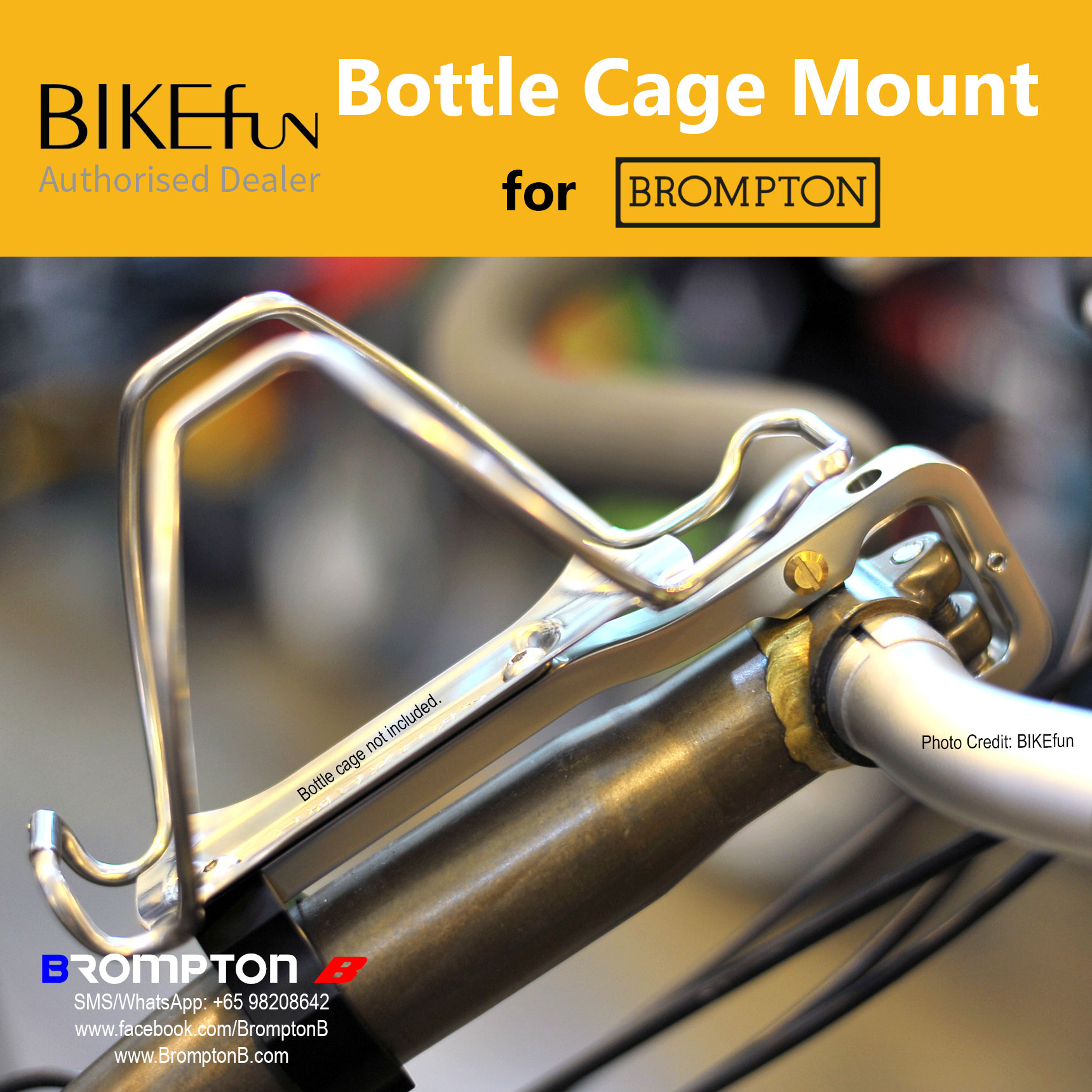 BIKEfun Bottle Cage Adapter for Bromptons - Image 5