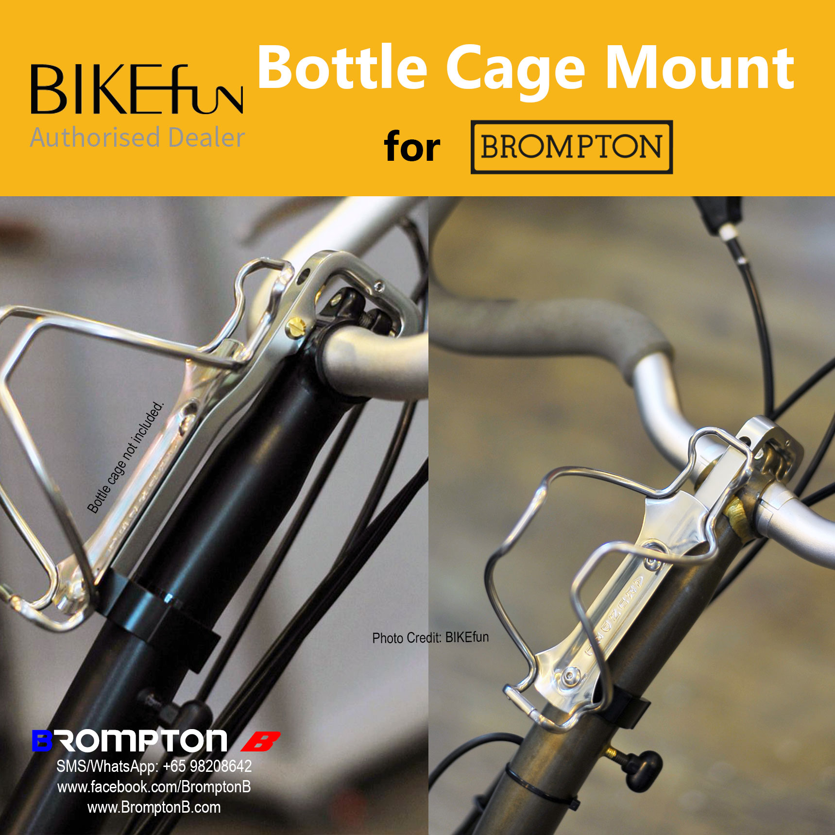 BIKEfun Bottle Cage Adapter for Bromptons - Image 6