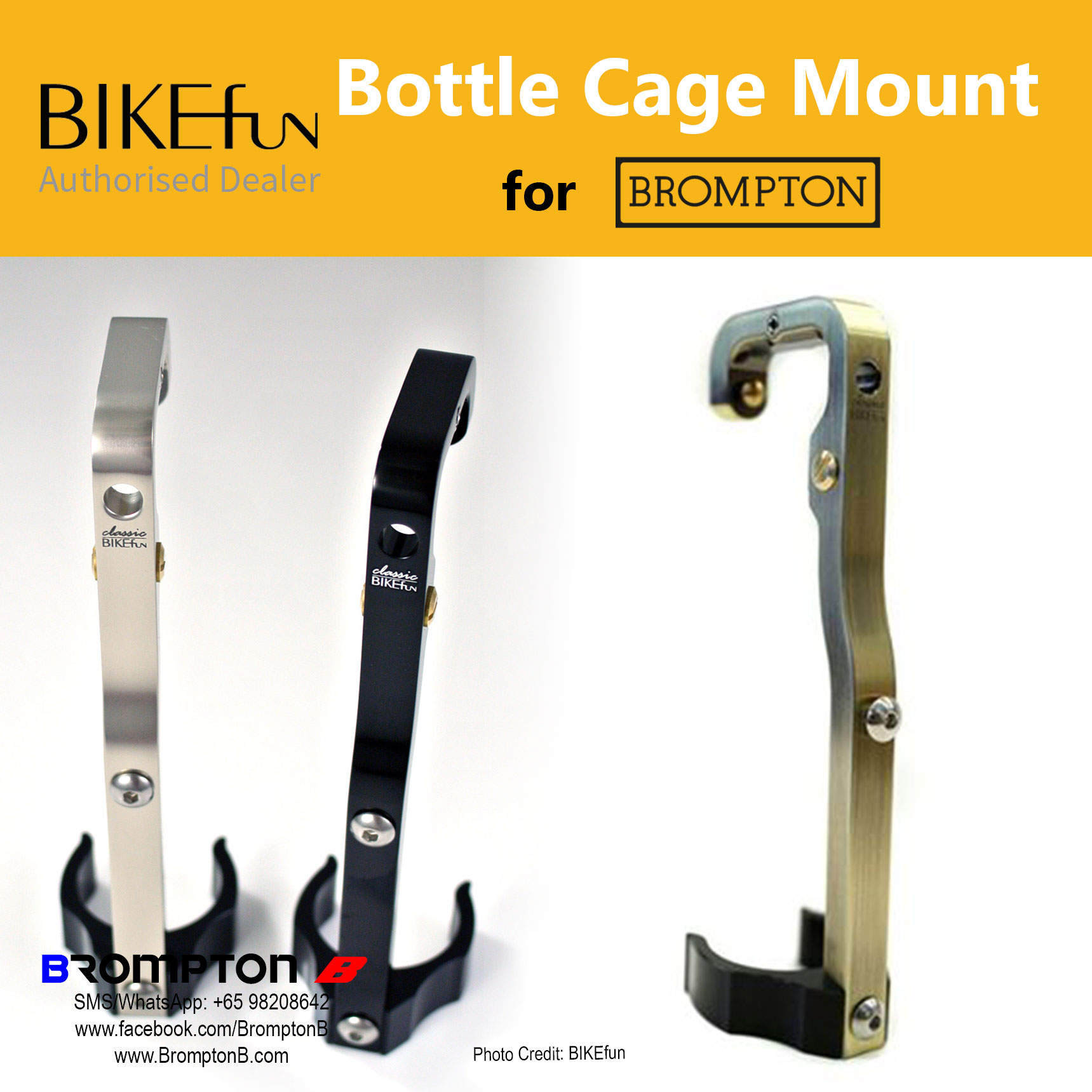 BIKEfun Bottle Cage Adapter for Bromptons - Image 8