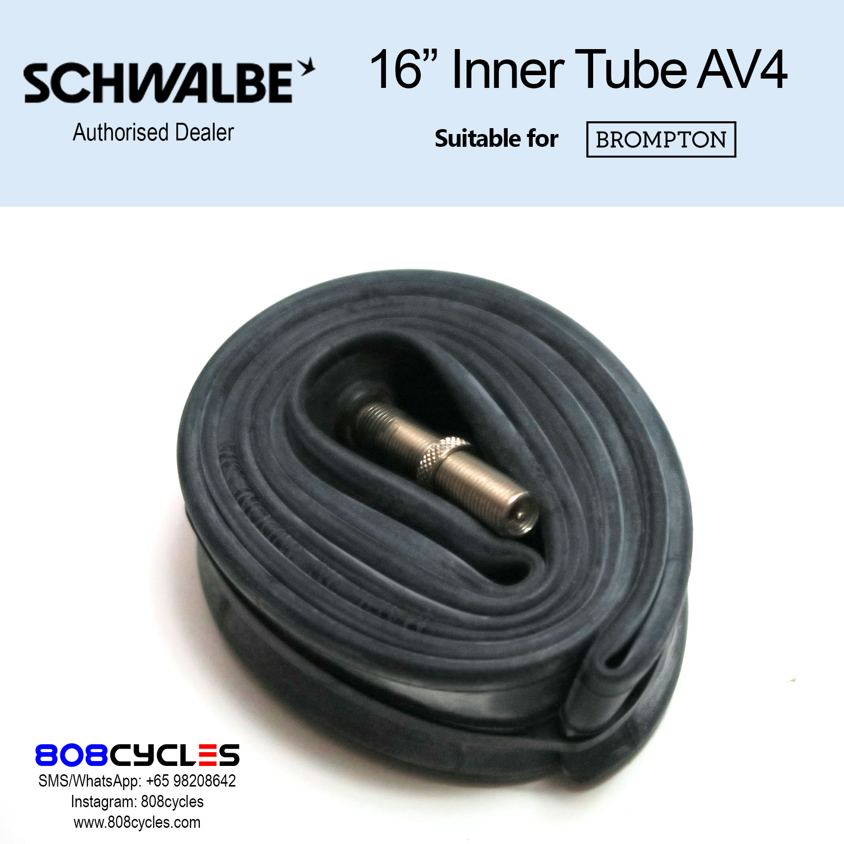 Schwalbe 16" Inner Tube AV4 (Schrader) - Image 5