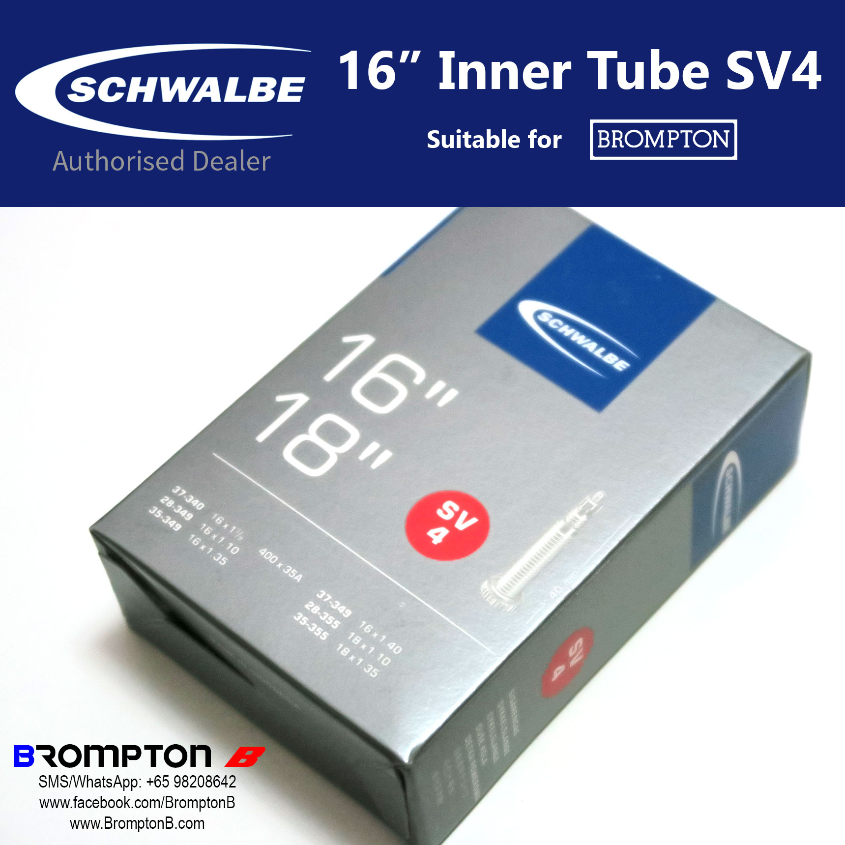 Schwalbe 16″ Inner Tube SV4 (Presta) – 808 Cycles