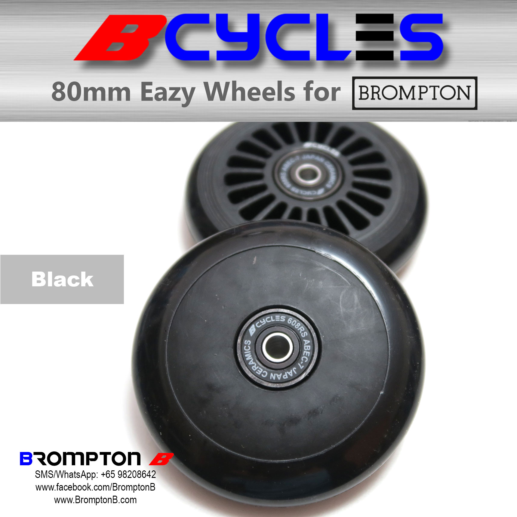 B-Cycles 80mm Eazy Wheels (for Bromptons) - Image 3