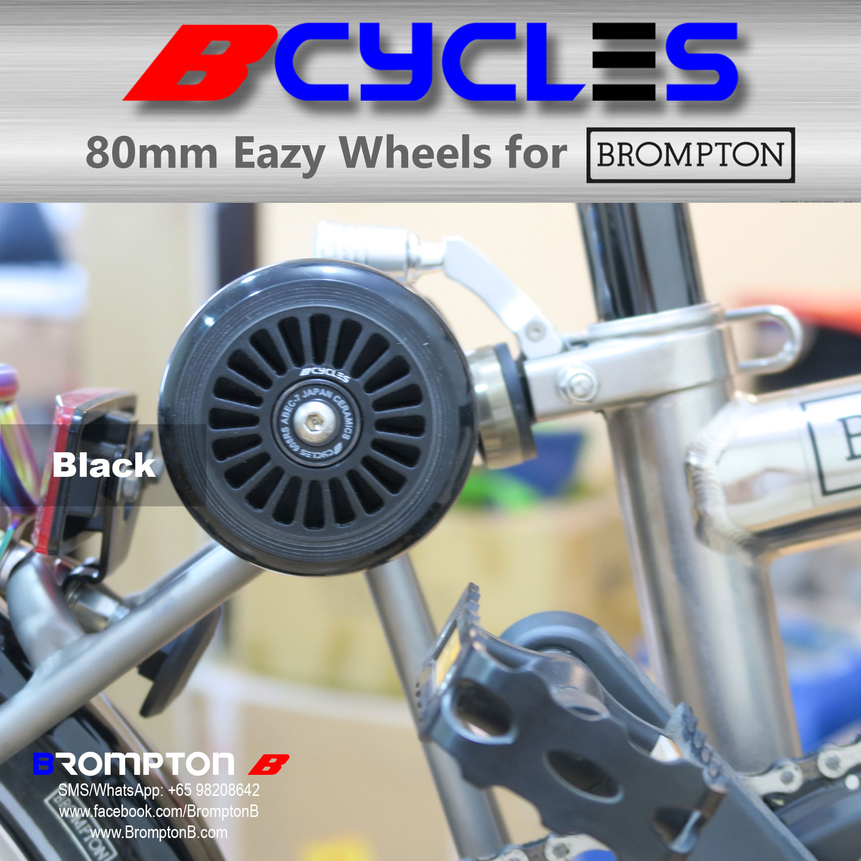 B-Cycles 80mm Eazy Wheels (for Bromptons) - Image 6