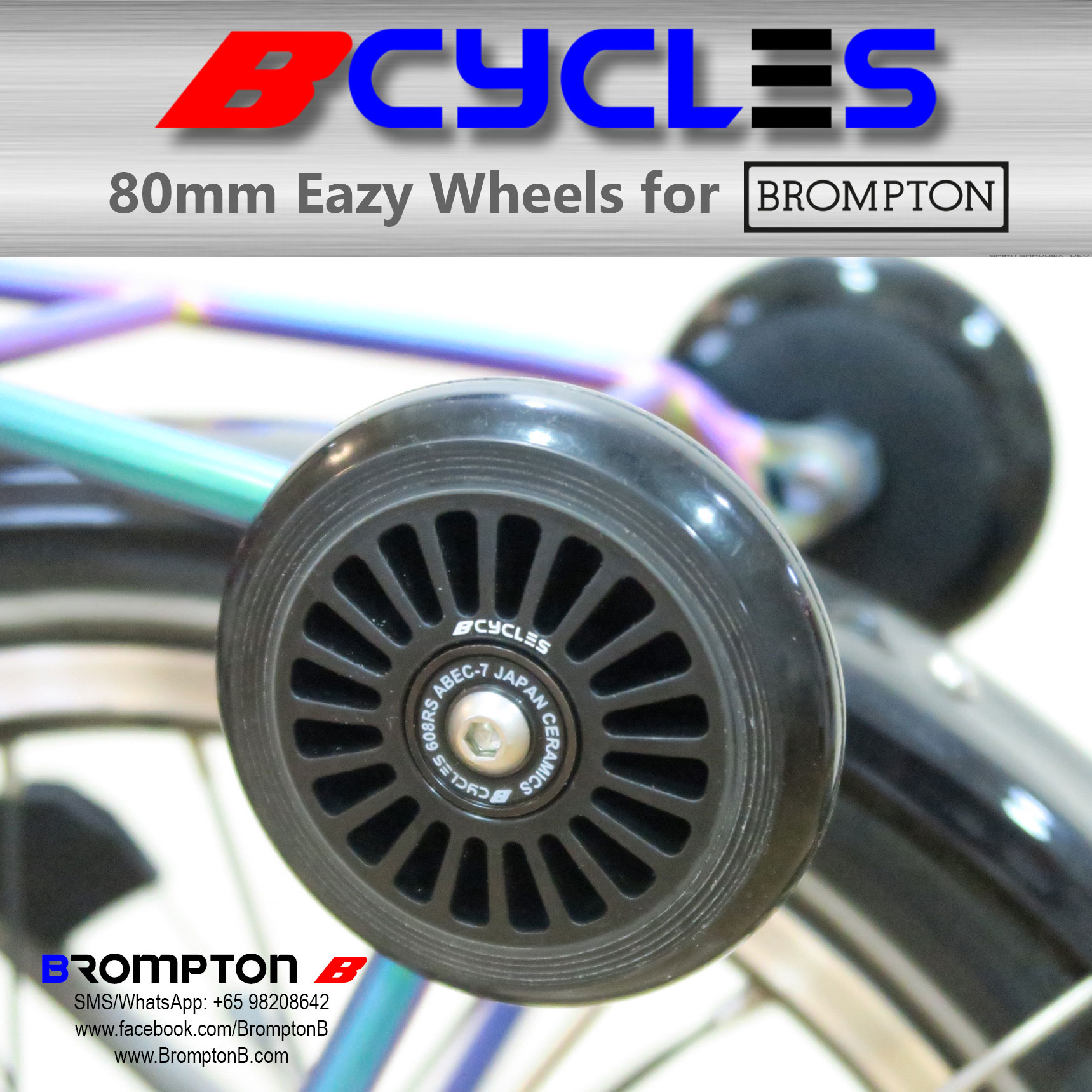 B-Cycles 80mm Eazy Wheels (for Bromptons) - Image 10