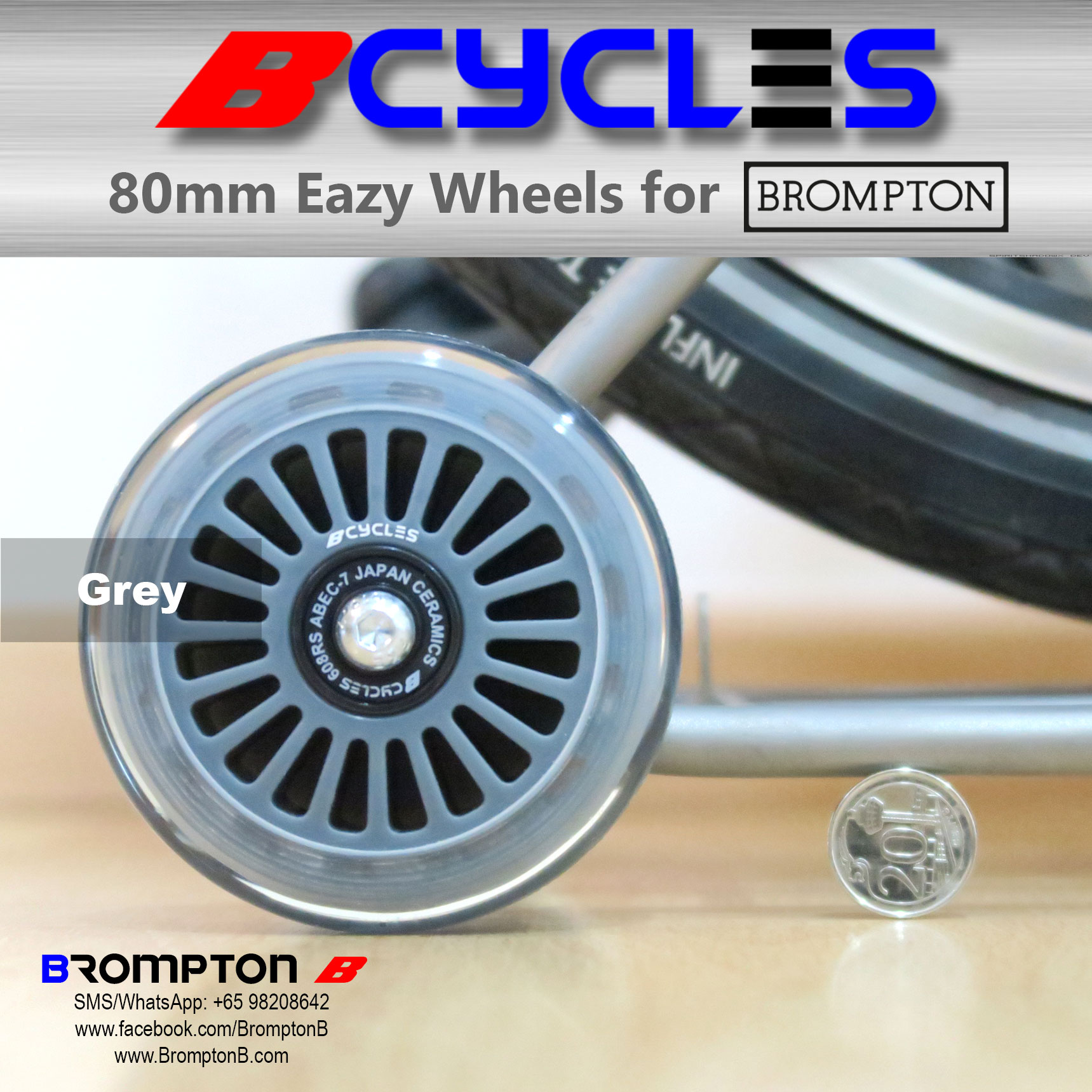 B-Cycles 80mm Eazy Wheels (for Bromptons) - Image 23