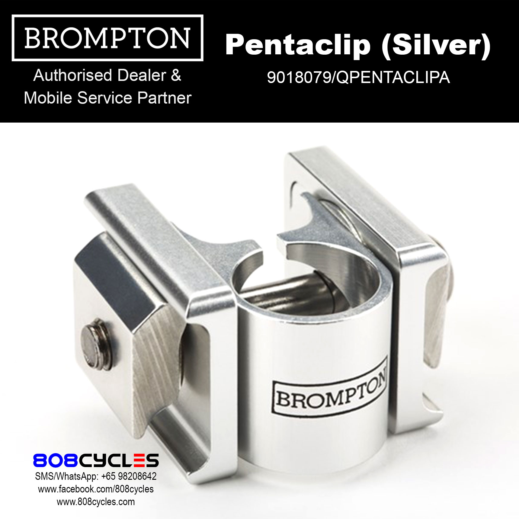 BROMPTON Pentaclip (Black or Silver)