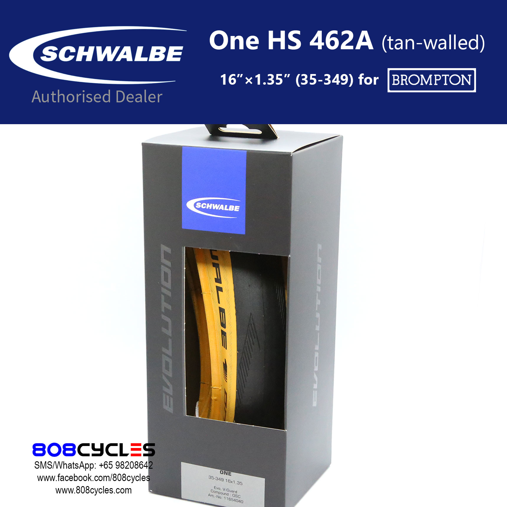 Schwalbe One HS 462A (tan-walled, foldable) - Image 3