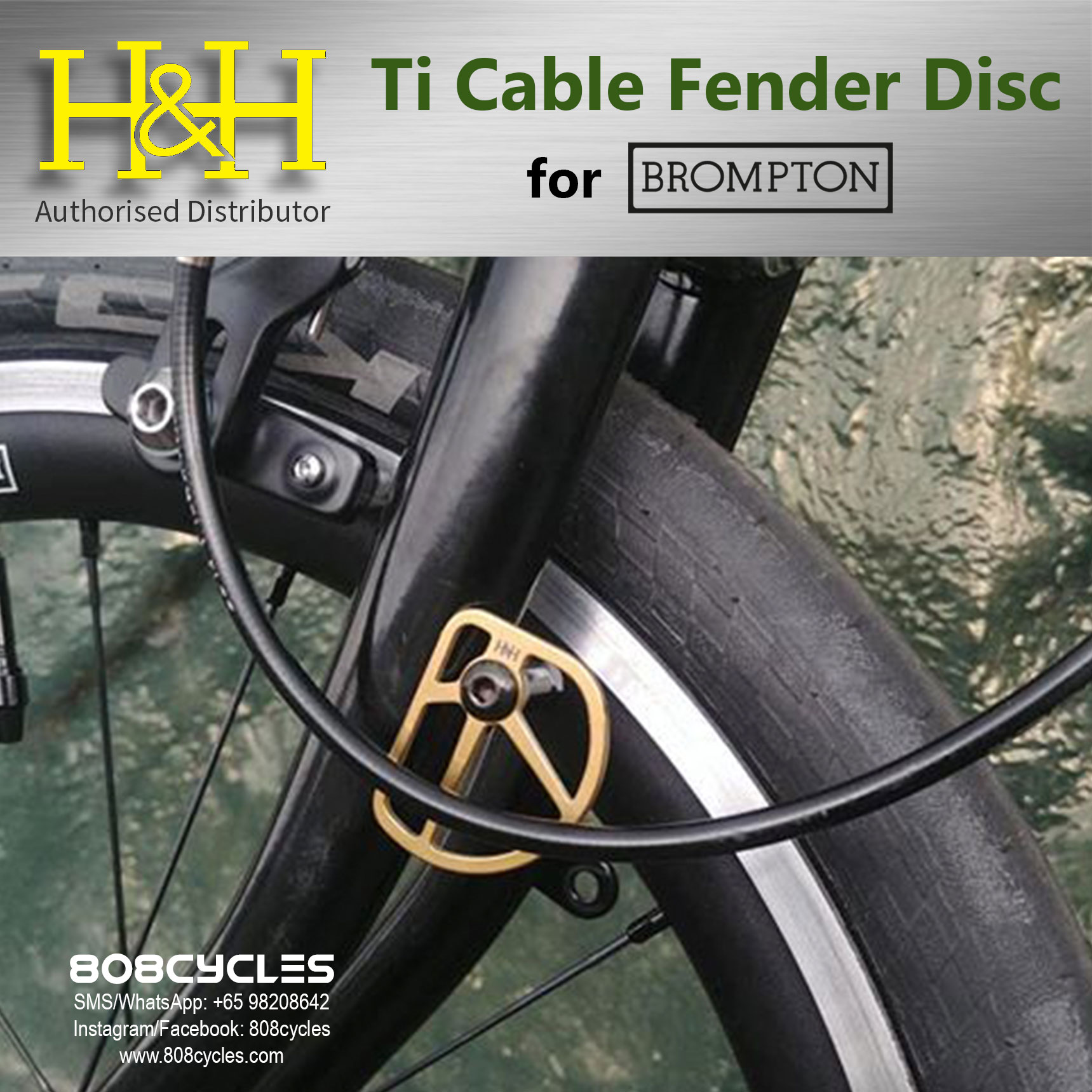 H&H Titanium Cable Fender Disc for Brompton