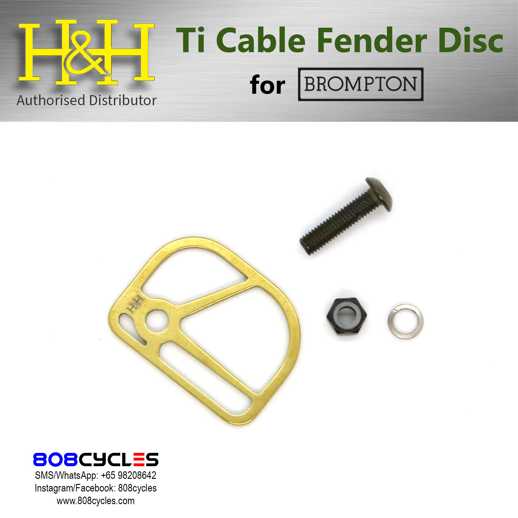 H&H Titanium Cable Fender Disc for Brompton - Image 5