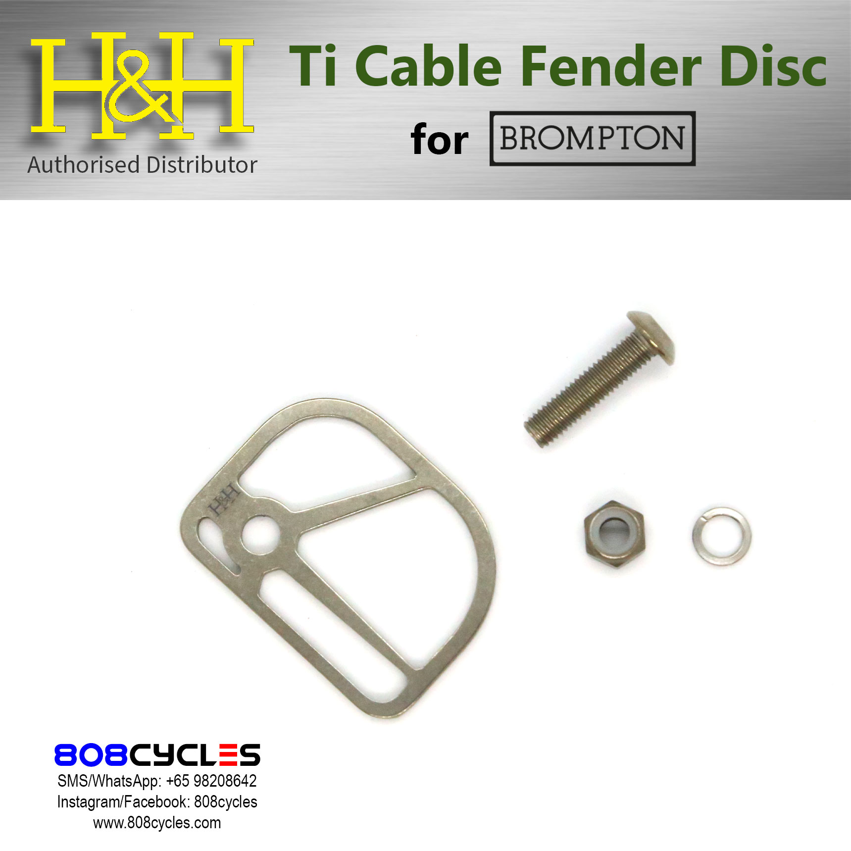 H&H Titanium Cable Fender Disc for Brompton - Image 3