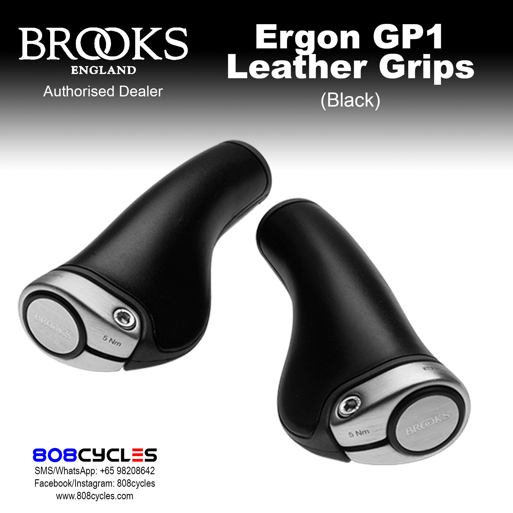 Brooks Ergon GP1 Ergonomic Leather Grips - Image 4