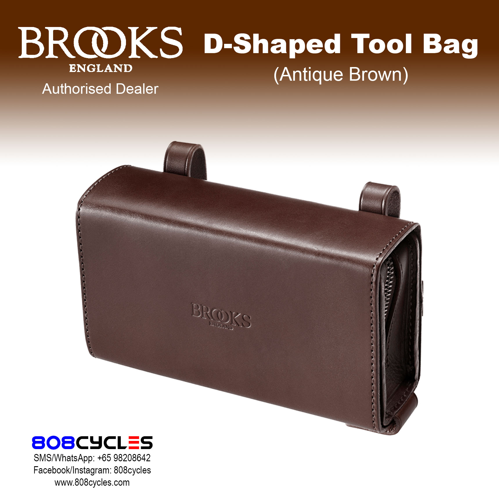 アクセサリー Brooks D-Shaped Tool Bag Brown Brooks Tool Bag D-Shaped – 808 Cycles