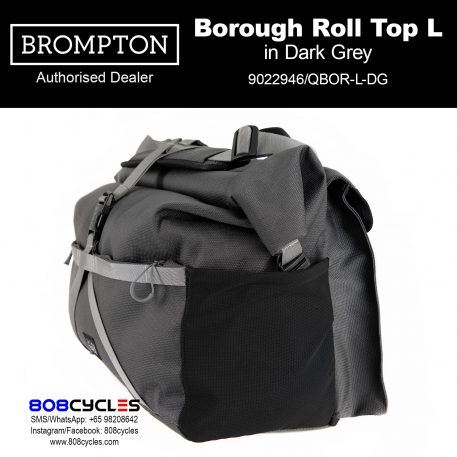 Brompton Borough Roll Top Bag Large – Dark Grey – 808 Cycles