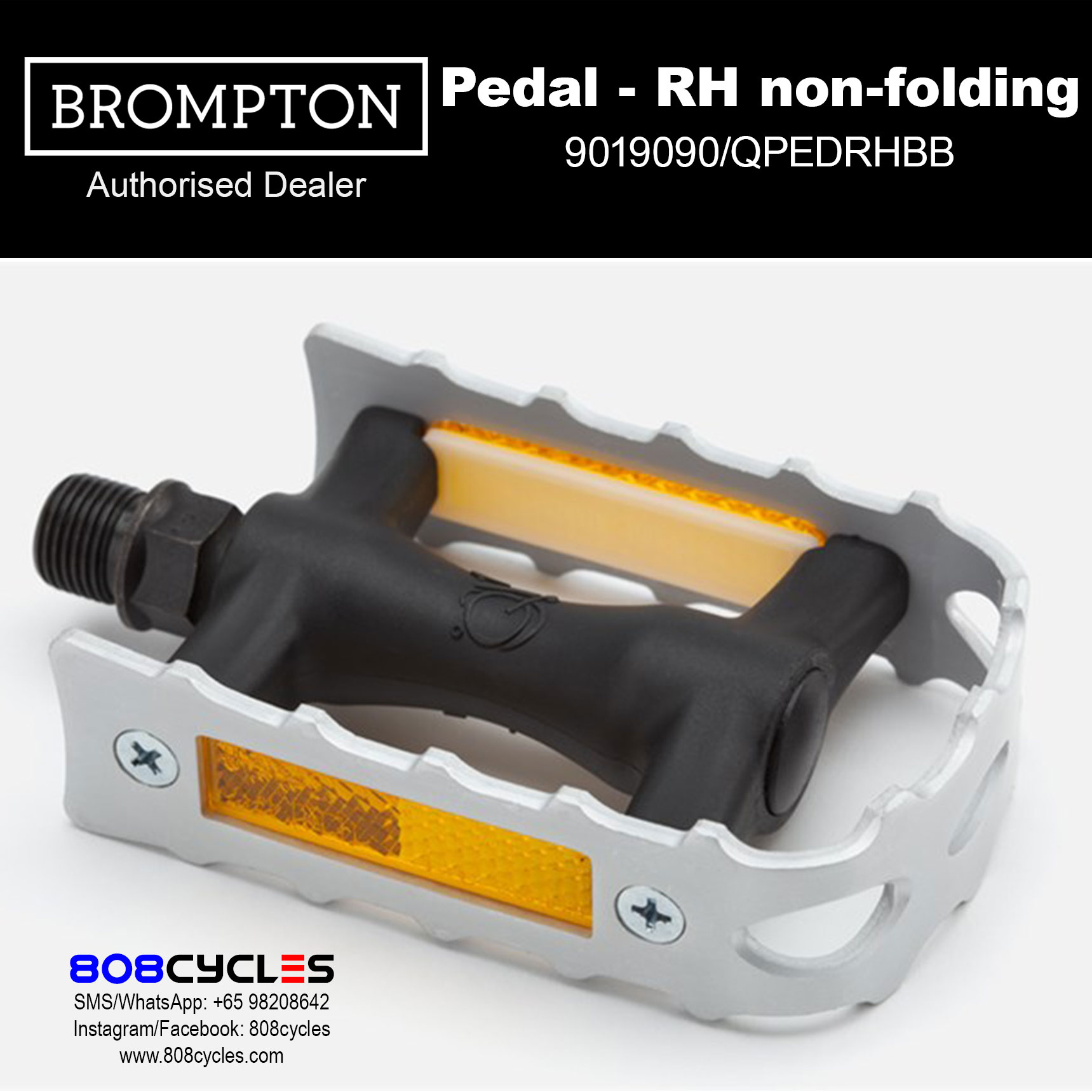 BROMPTON Pedal (Right-Hand, Non-Folding, Silver)