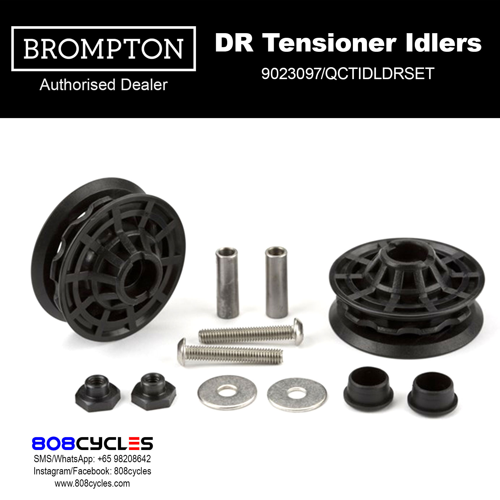 QCTIDLDRSET Replacement chain tensioner idlers + fittings only - For DR (Pair)