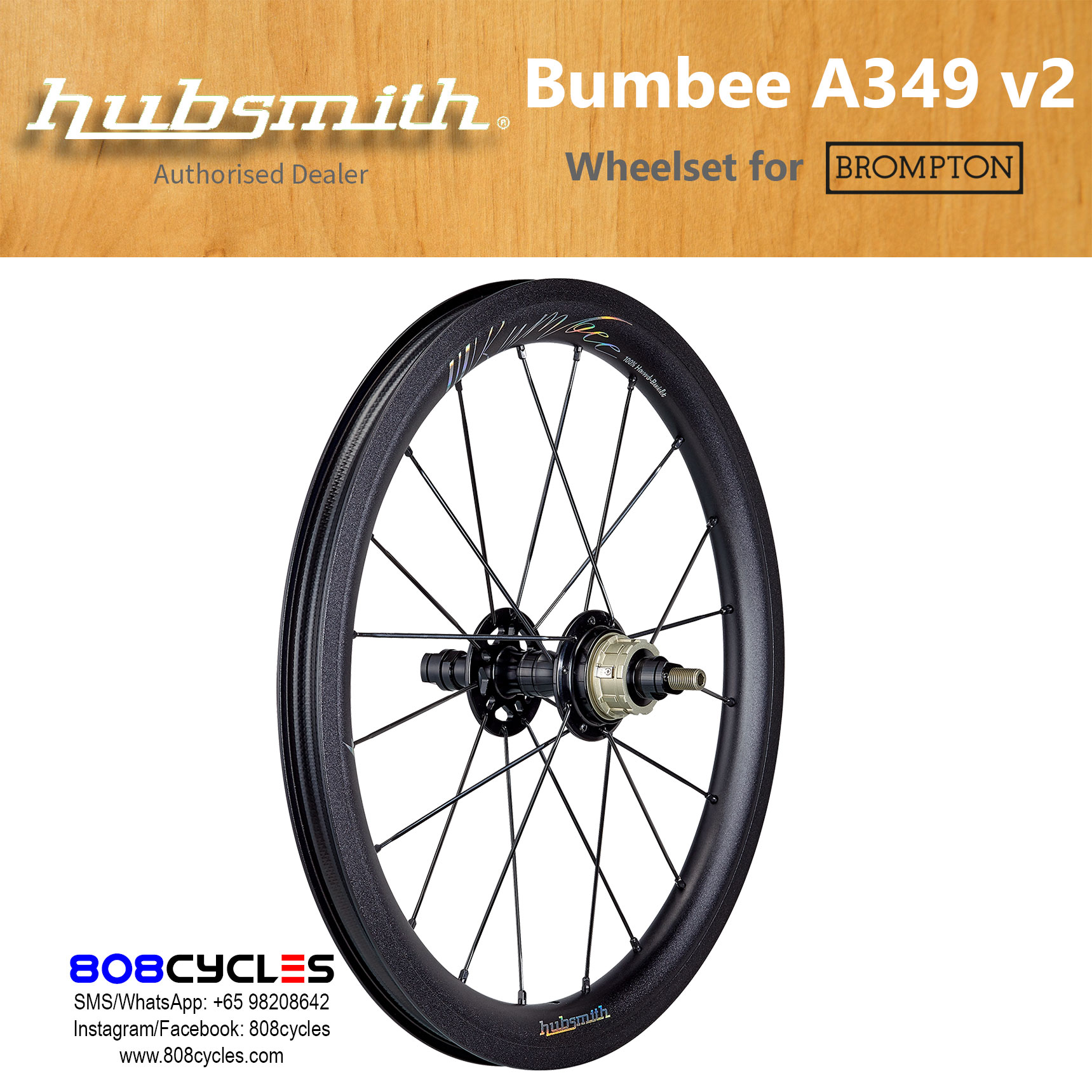 Hubsmith A349 Bumbee (v2) 2-speed wheelset for Bromptons - Image 2
