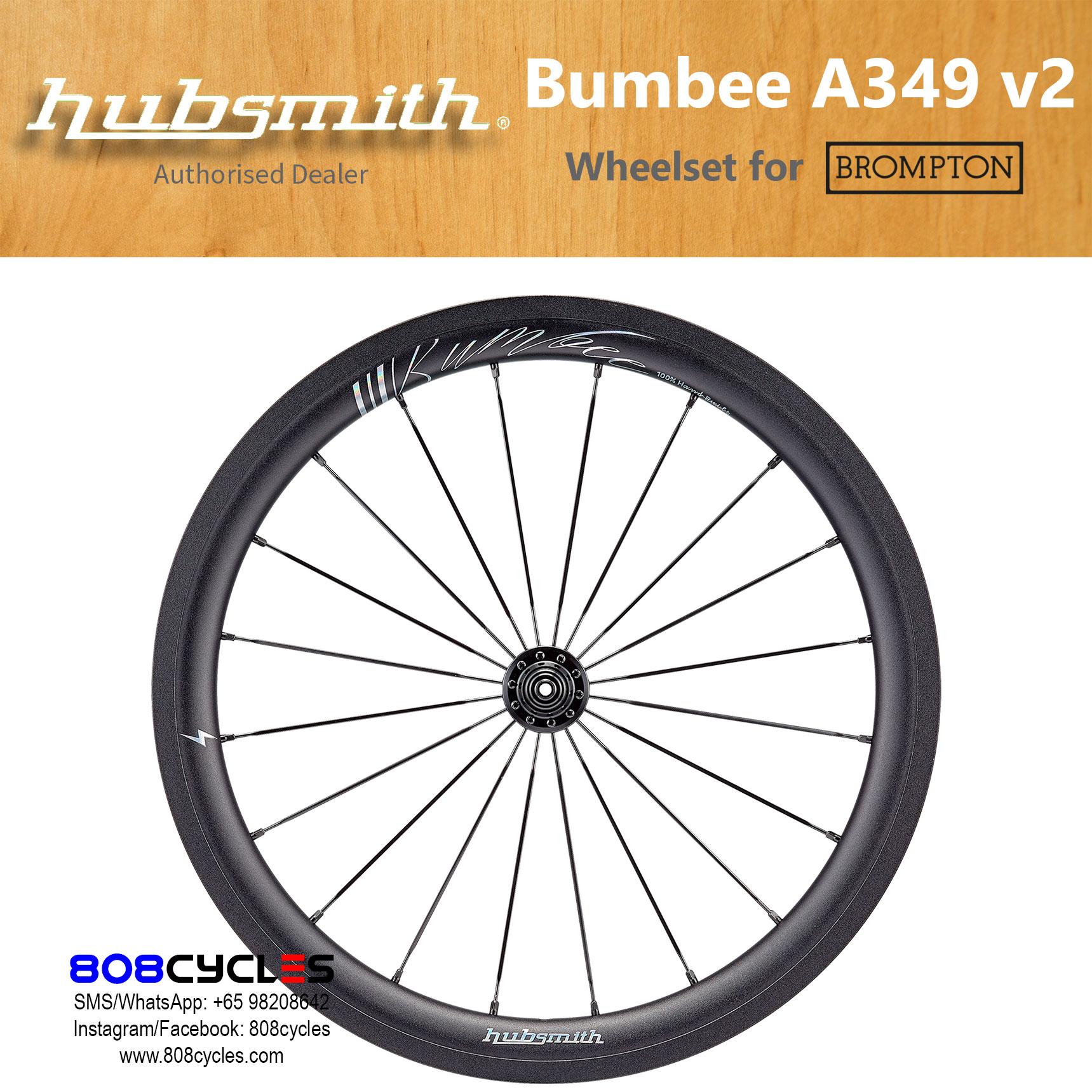 Hubsmith A349 Bumbee (v2) 2-speed wheelset for Bromptons