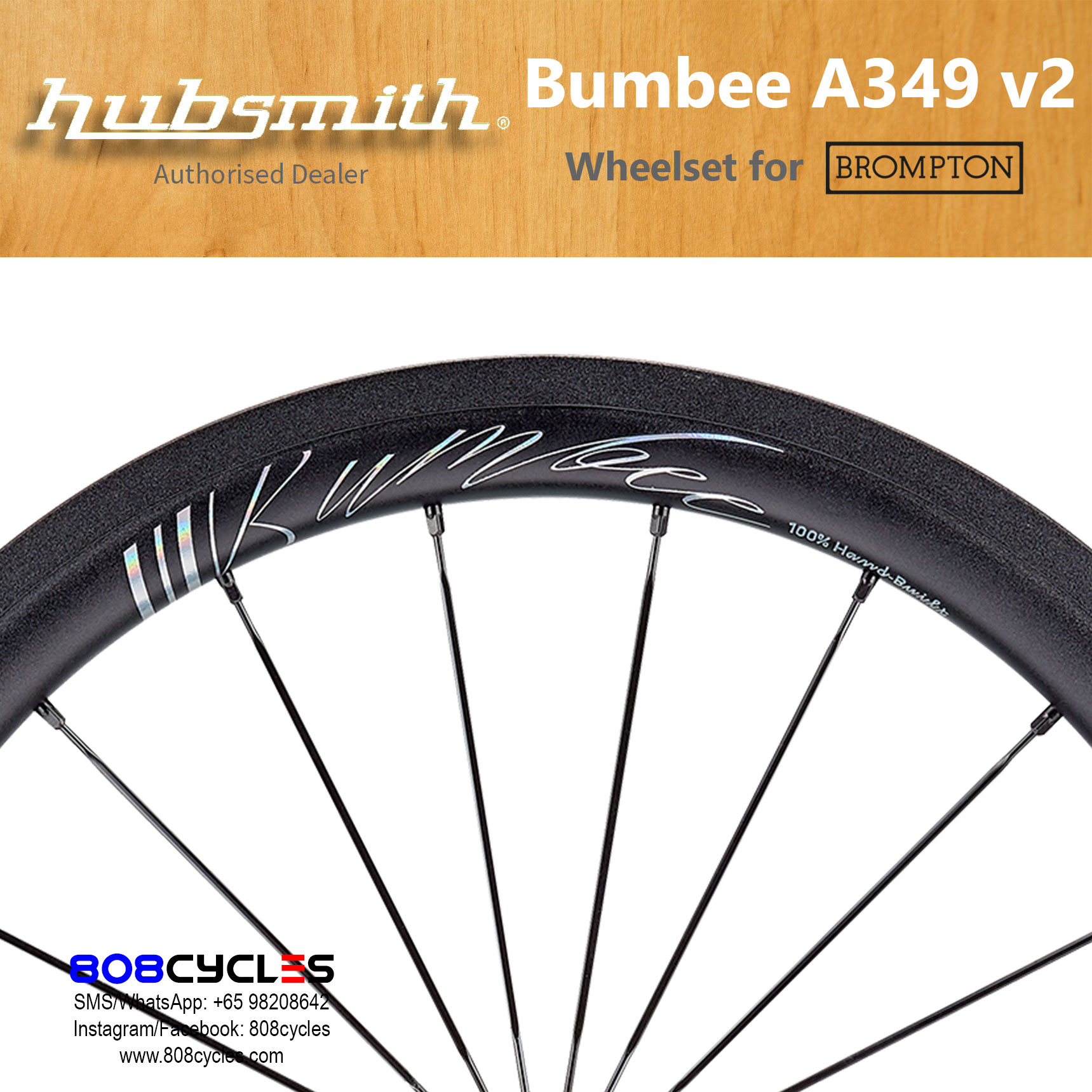 Hubsmith A349 Bumbee (v2) 2-speed wheelset for Bromptons - Image 4