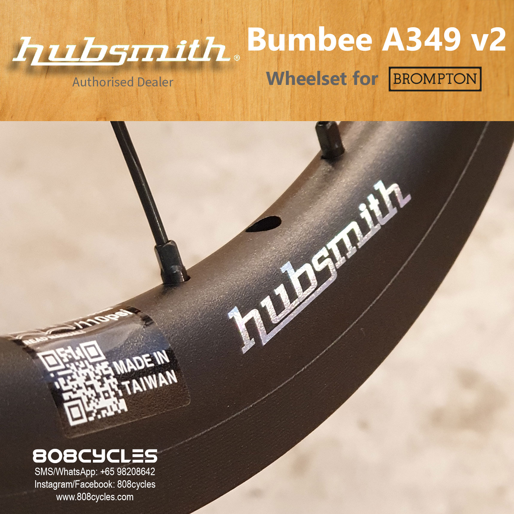 Hubsmith A349 Bumbee (v2) 2-speed wheelset for Bromptons - Image 5