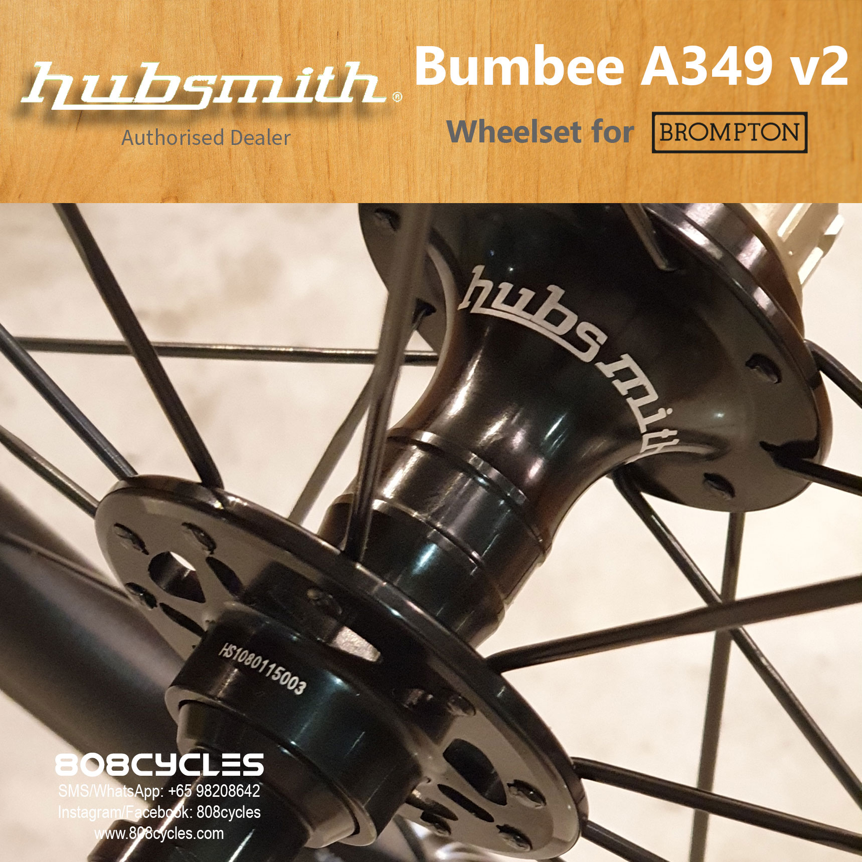 Hubsmith A349 Bumbee (v2) 2-speed wheelset for Bromptons - Image 6