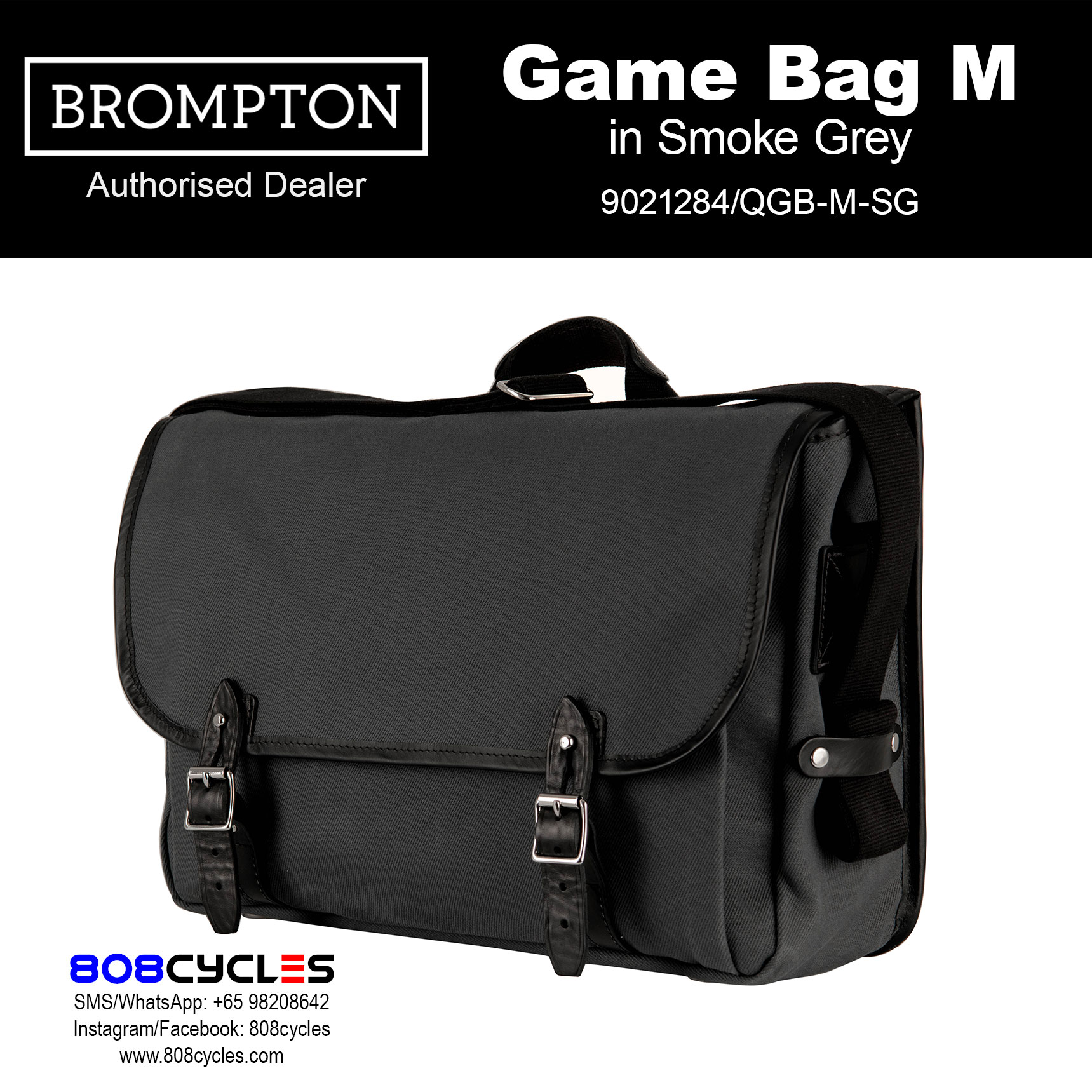 BROMPTON Game Bag M in Smoke Grey – 808 Cycles