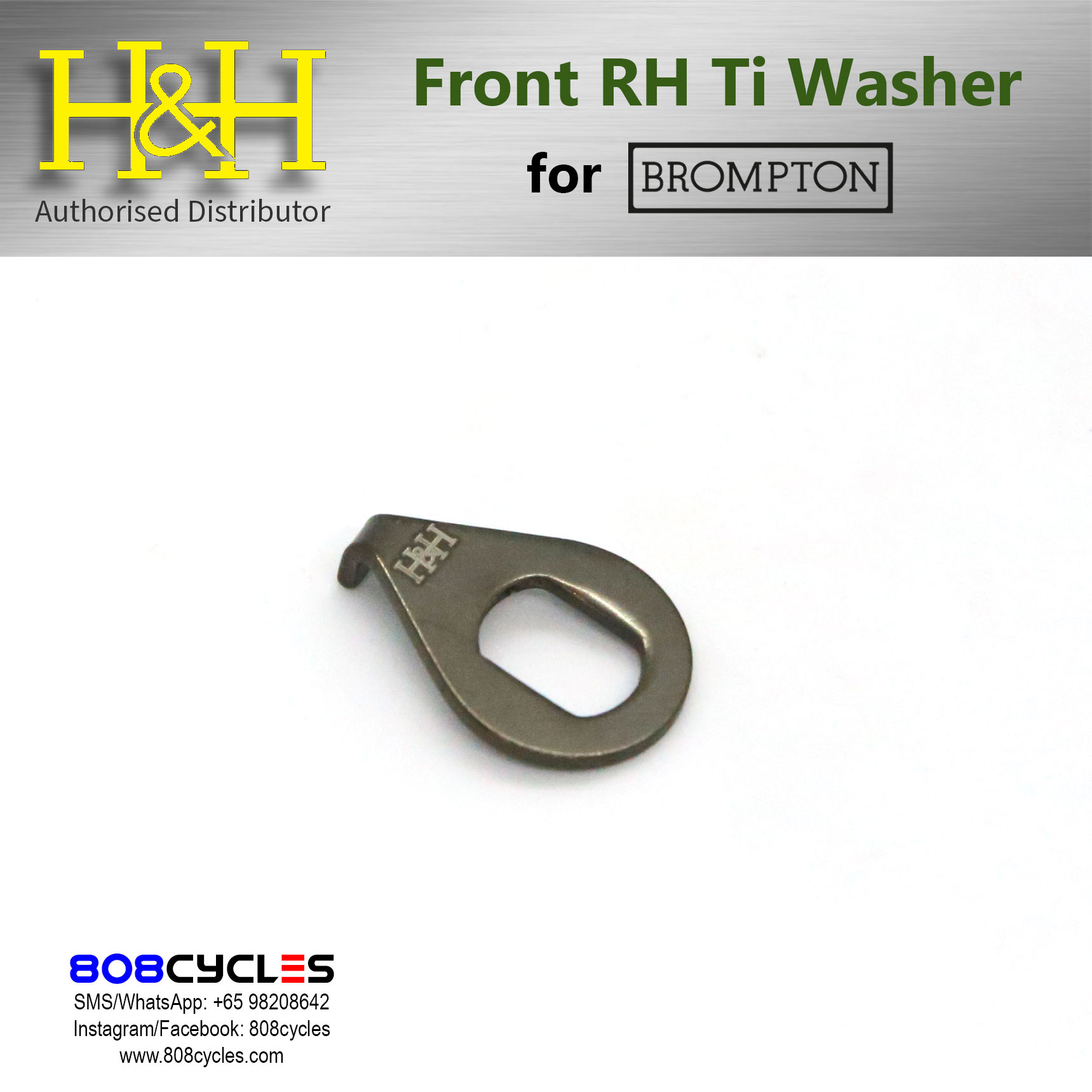 H&H Front Axle RH Ti Washer - Image 3