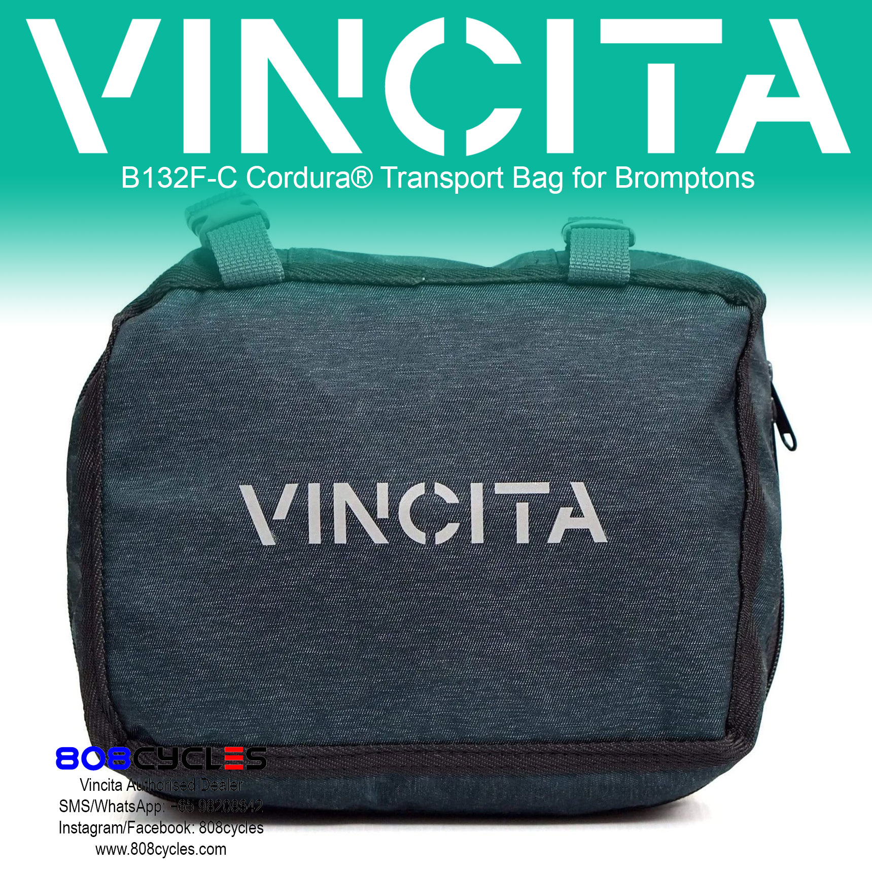 Vincita B132F-C Cordura® Transport Bag for Bromptons - Image 3