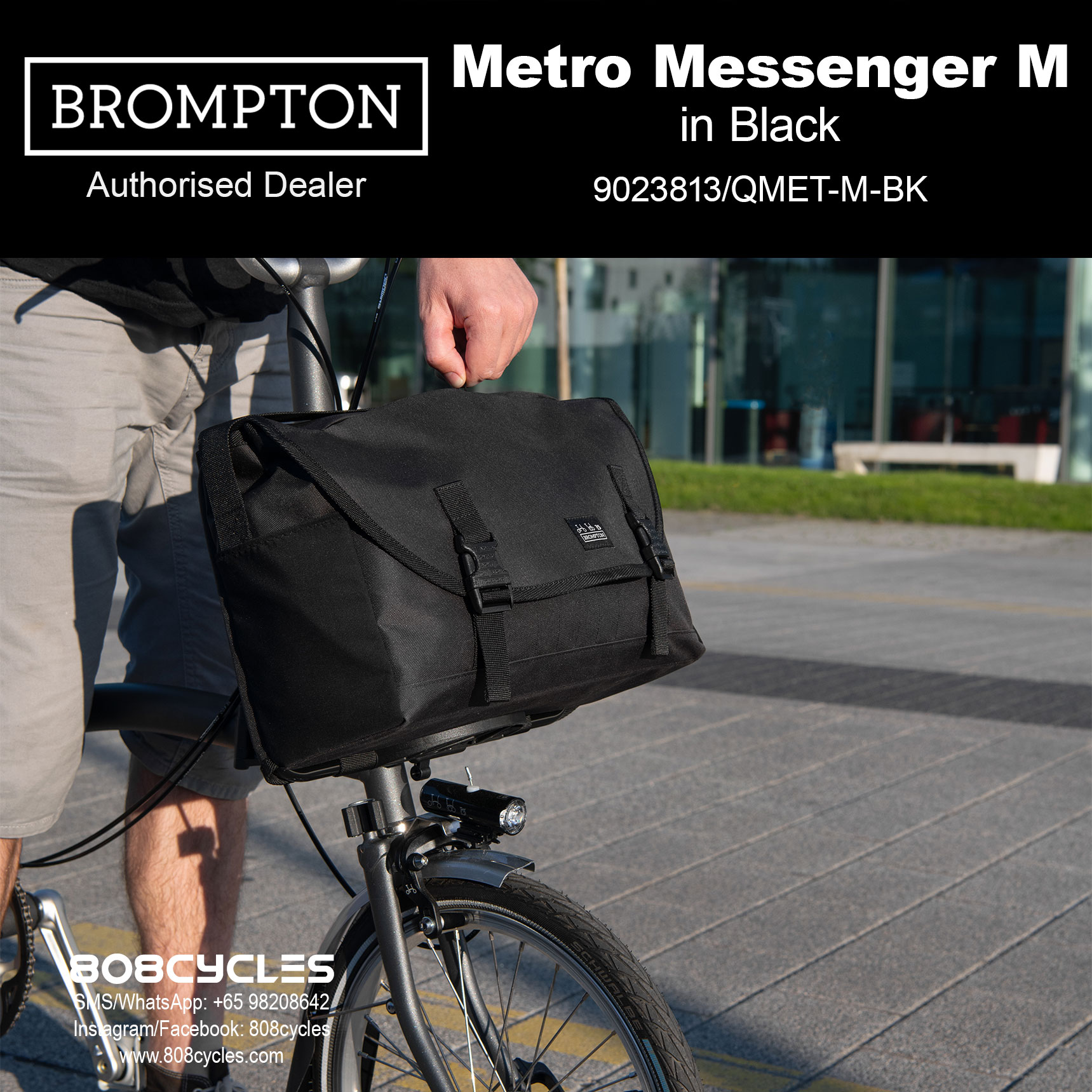 Brompton Metro Messenger Bag Medium – Black - Image 6