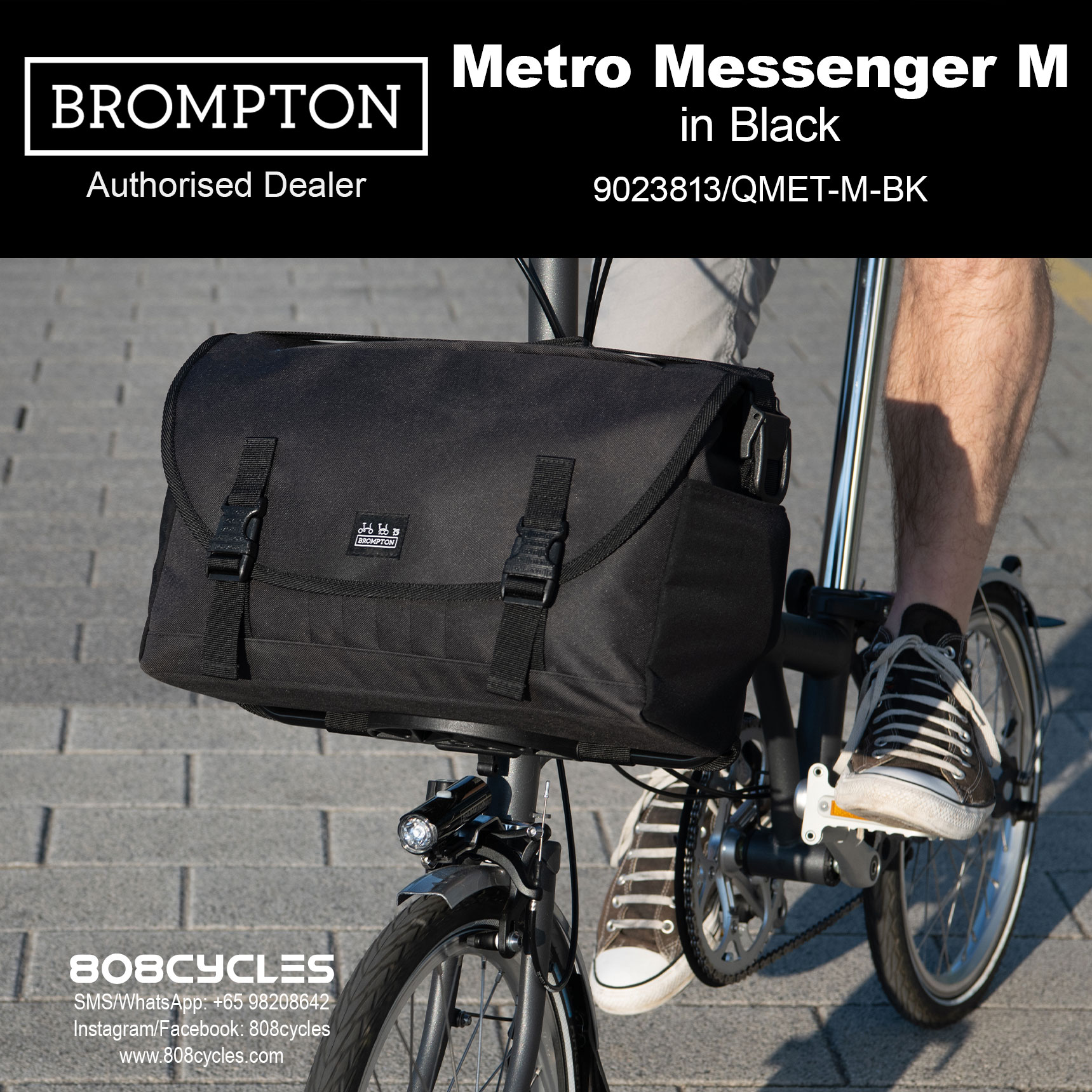 Brompton Metro Messenger Bag Medium – Black - Image 8