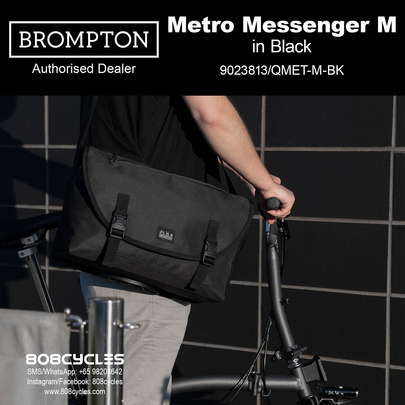 Brompton Metro Messenger Bag Medium – Black - Image 10