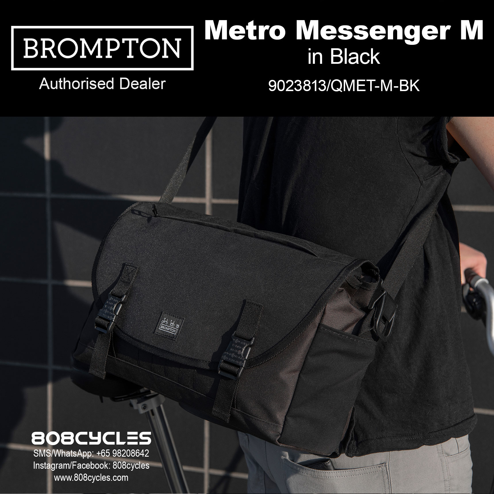 Brompton Metro Messenger Bag Medium – Black - Image 11