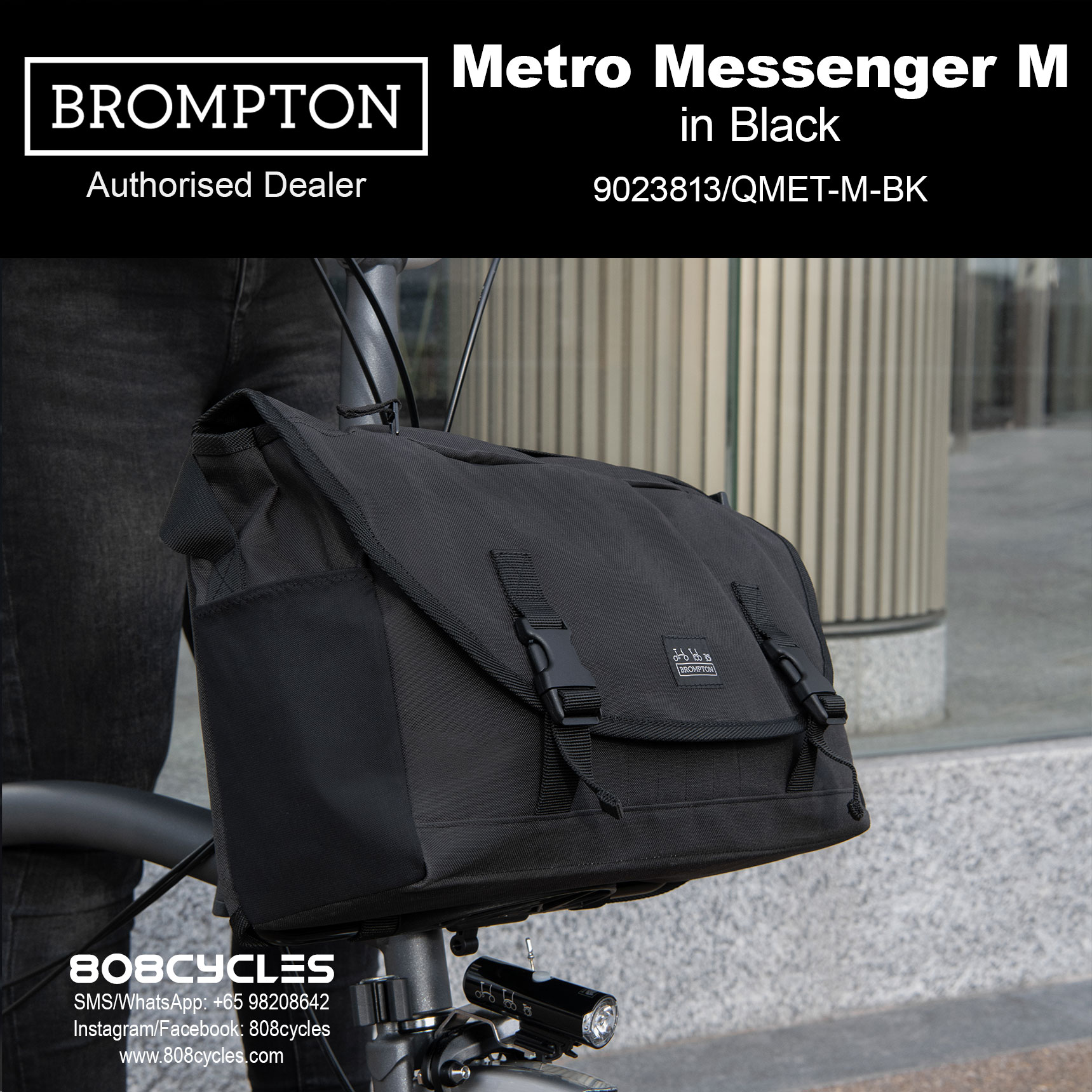 Brompton Metro Messenger Bag Medium – Black - Image 12