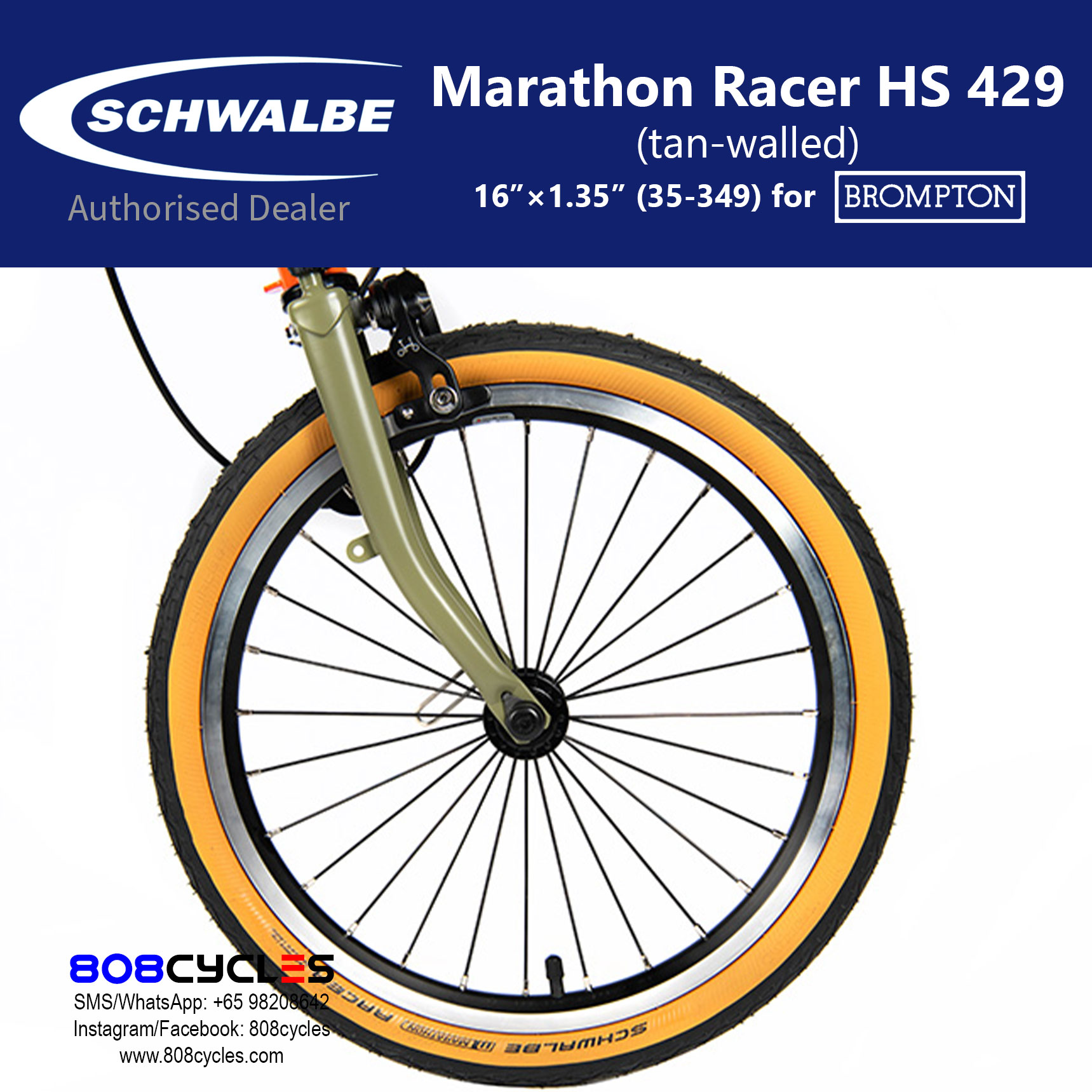 Schwalbe Marathon Racer HS 429 (tan-walled, foldable) - Image 4