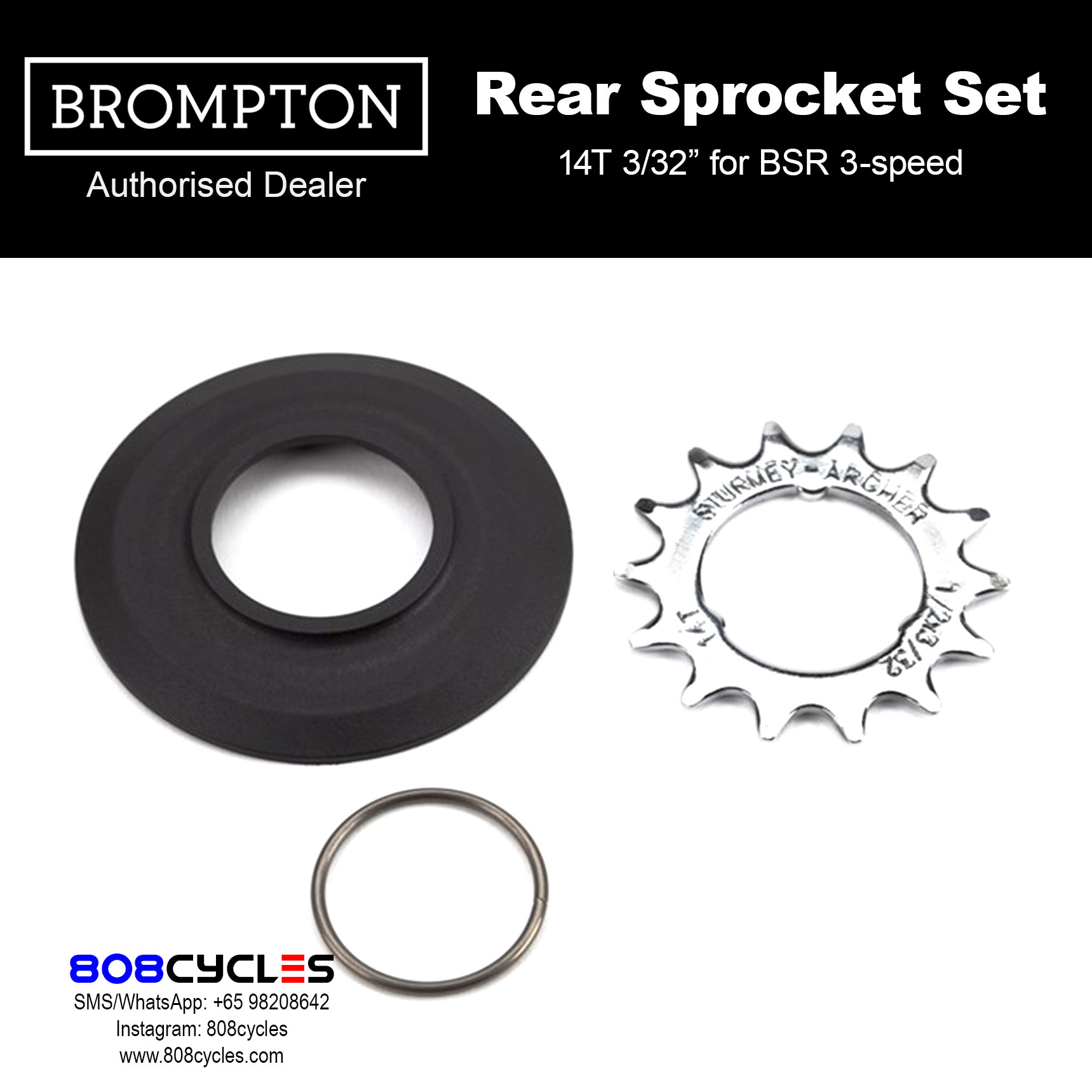 BROMPTON Rear Sprocket Set (14T for 3-speed BSR)