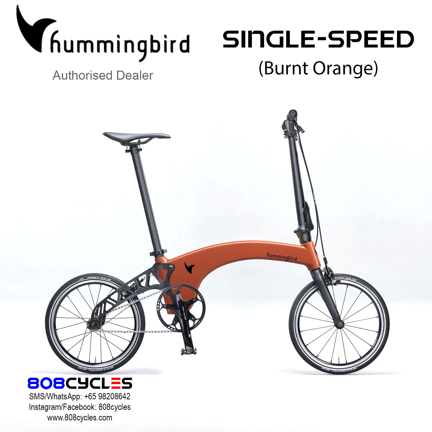 Hummingbird – 1-speed – Burnt Orange – 808 Cycles