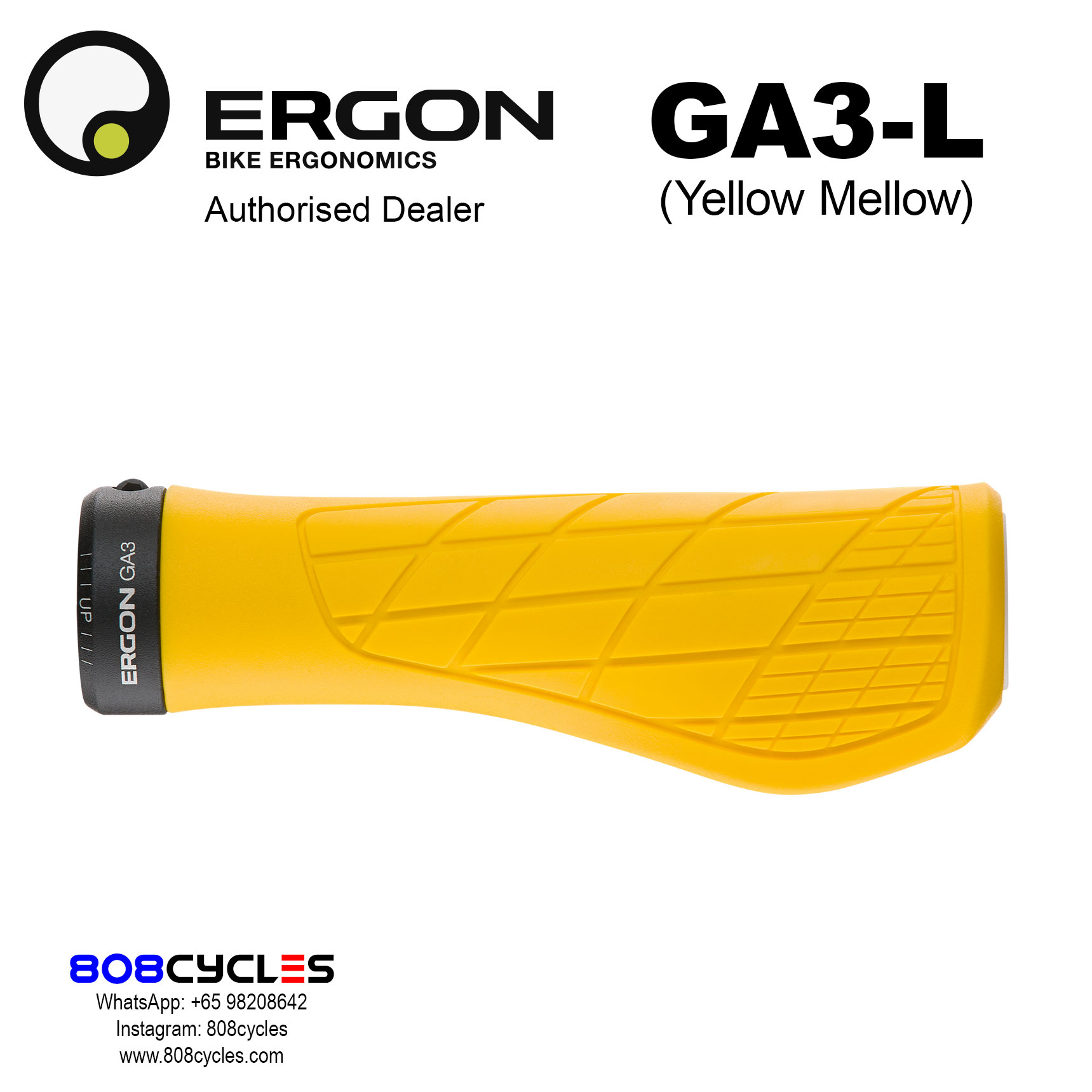 Ergon GA3-L Grips (Yellow Mellow) - Image 2