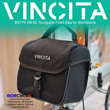 Vincita B017S-AB-BL Tourguide Front Bag for Bromptons (Black)