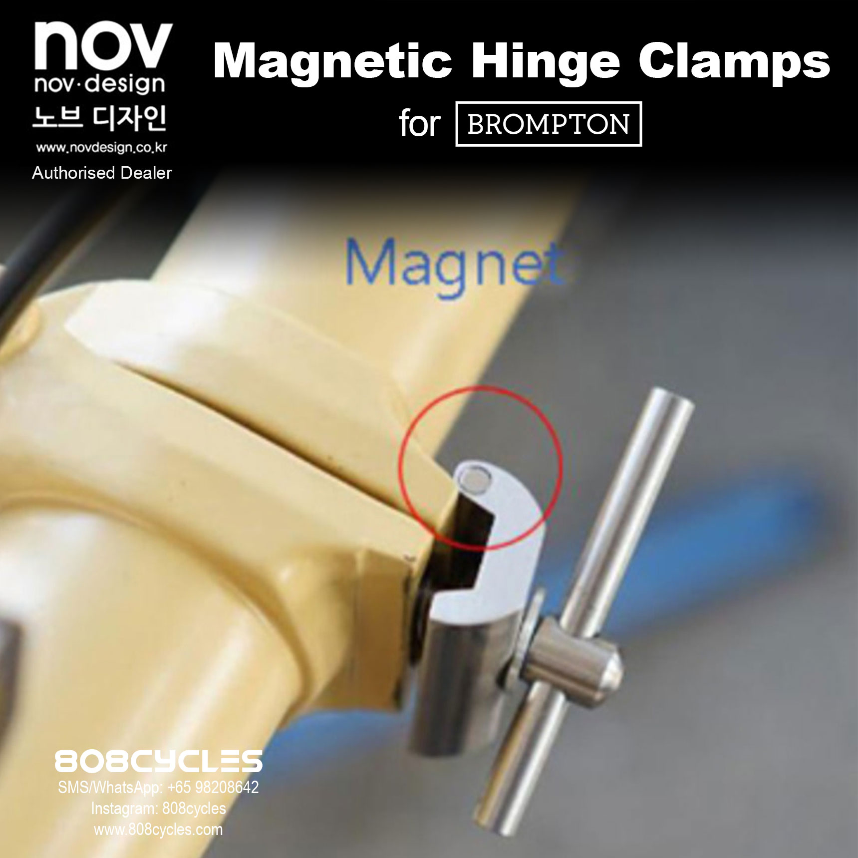 NOV DESIGN Magnetic Hinge Clamps for Brompton - Image 7