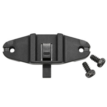 Cateye 5342250 black 50 mm rear rack light bracket with two bolts on white background