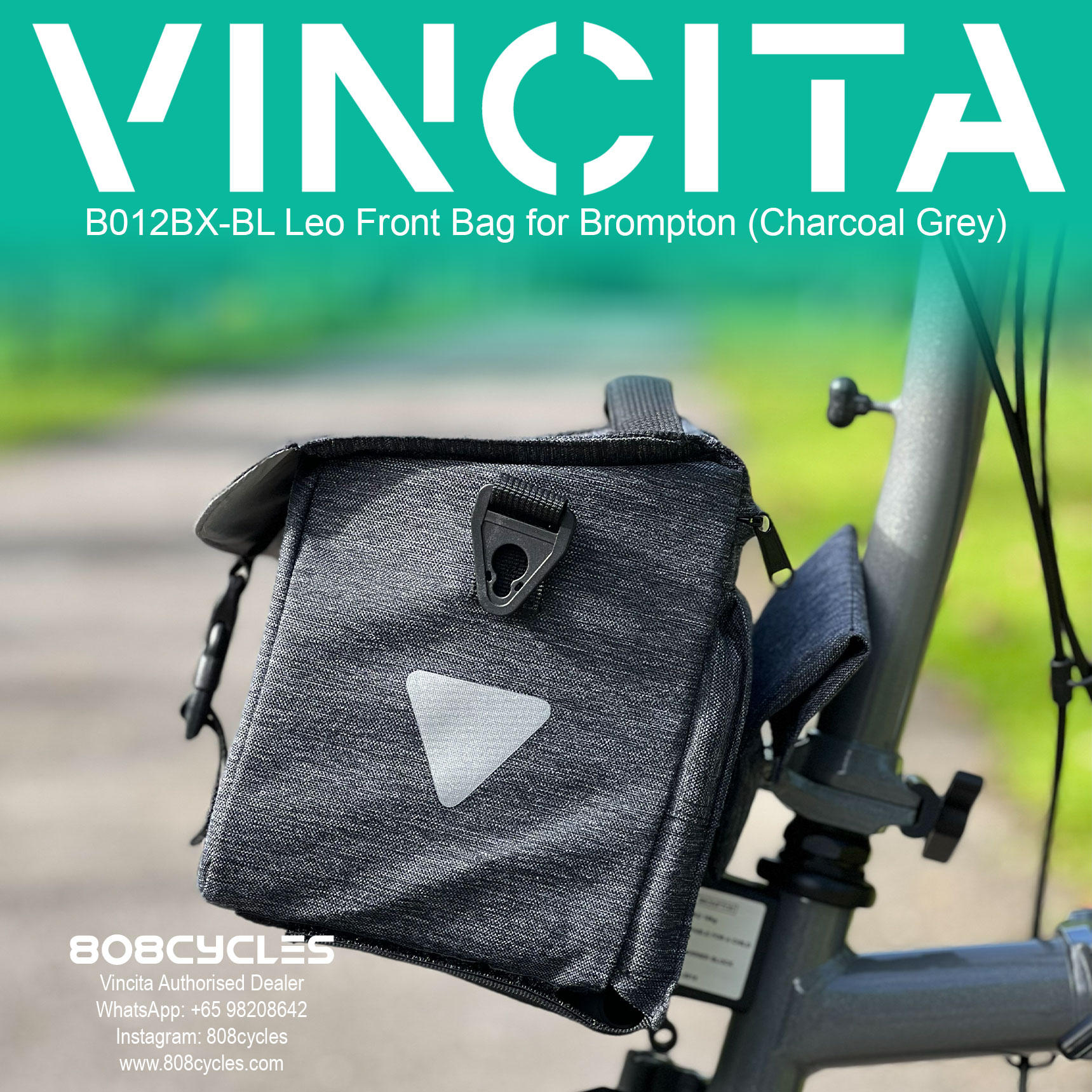 Vincita B012BX Leo Front Bag for Brompton - Image 3
