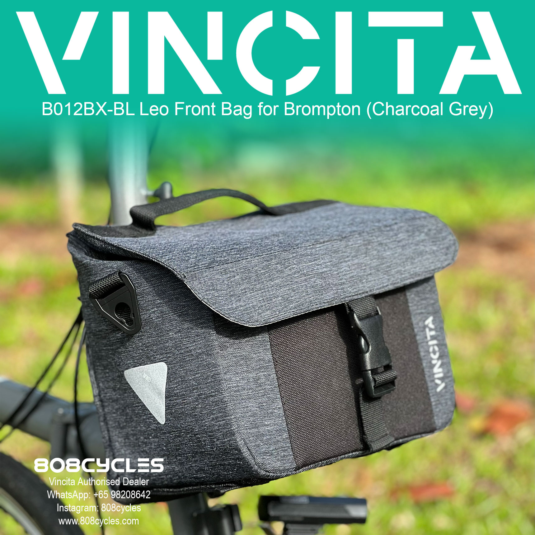 Vincita B012BX Leo Front Bag for Brompton - Image 4