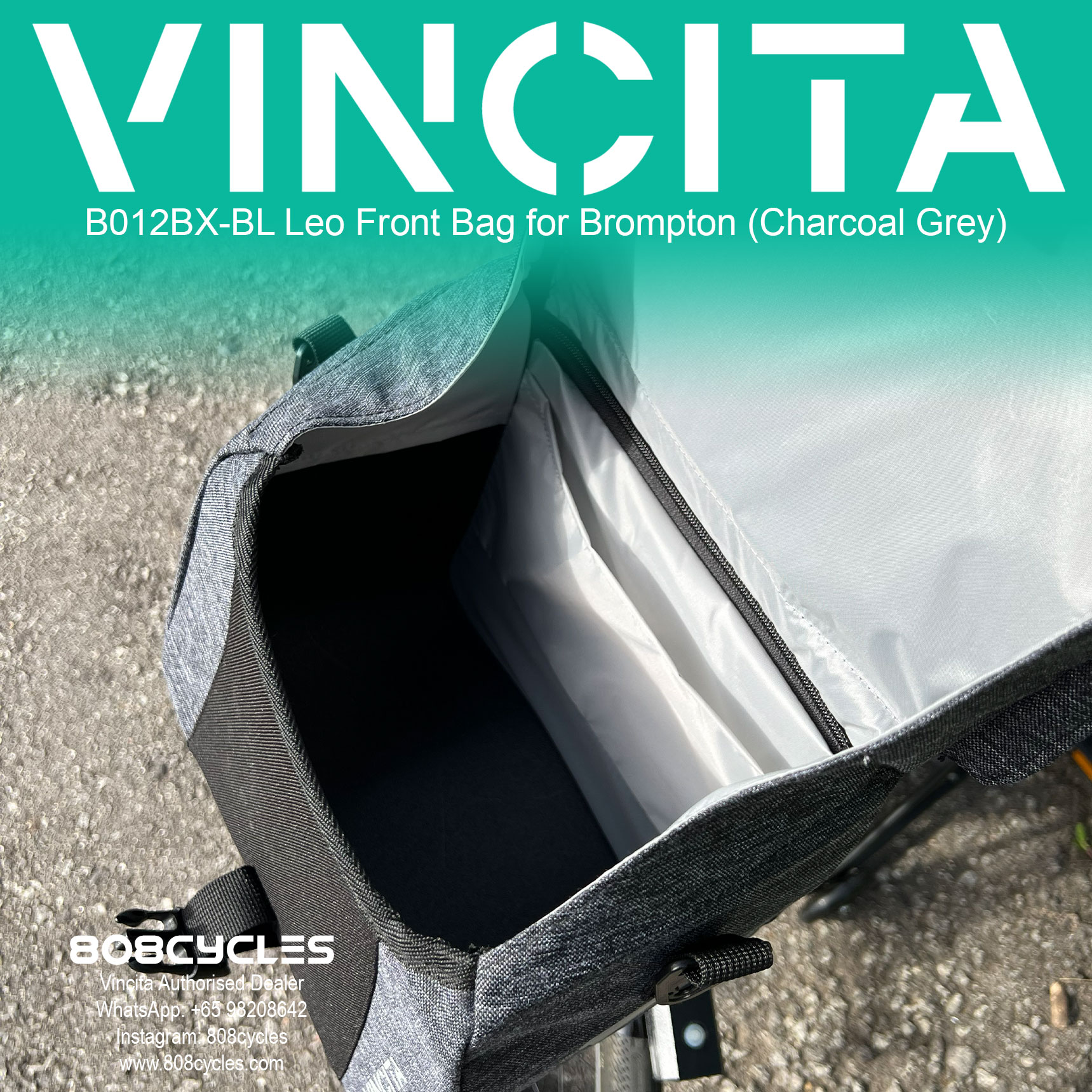 Vincita B012BX Leo Front Bag for Brompton - Image 5