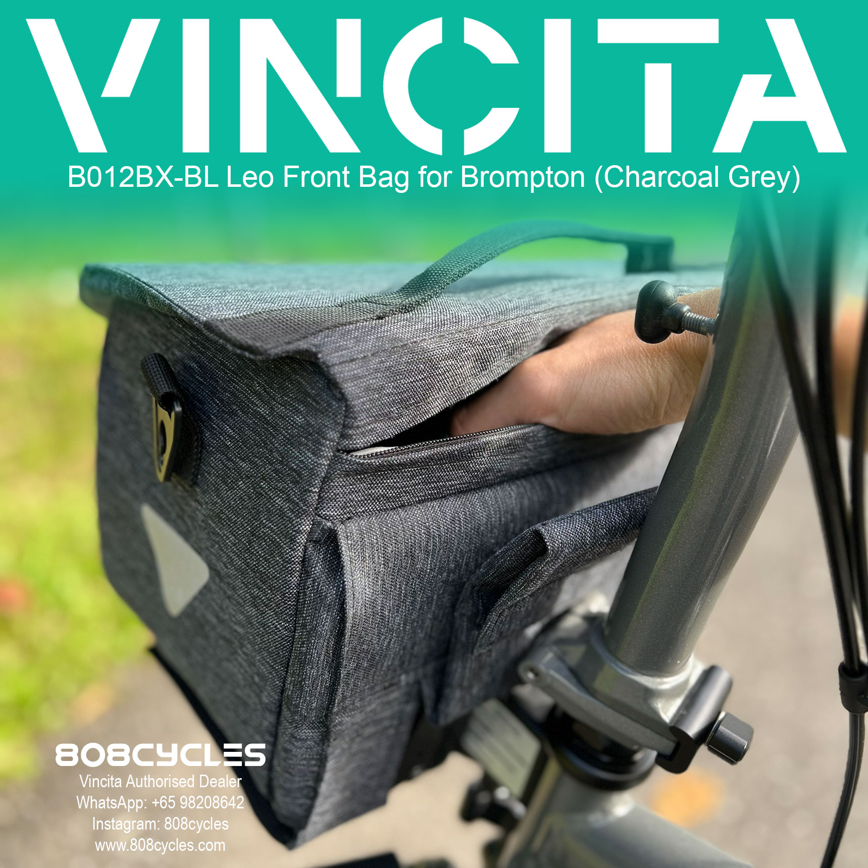Vincita B012BX Leo Front Bag for Brompton - Image 6