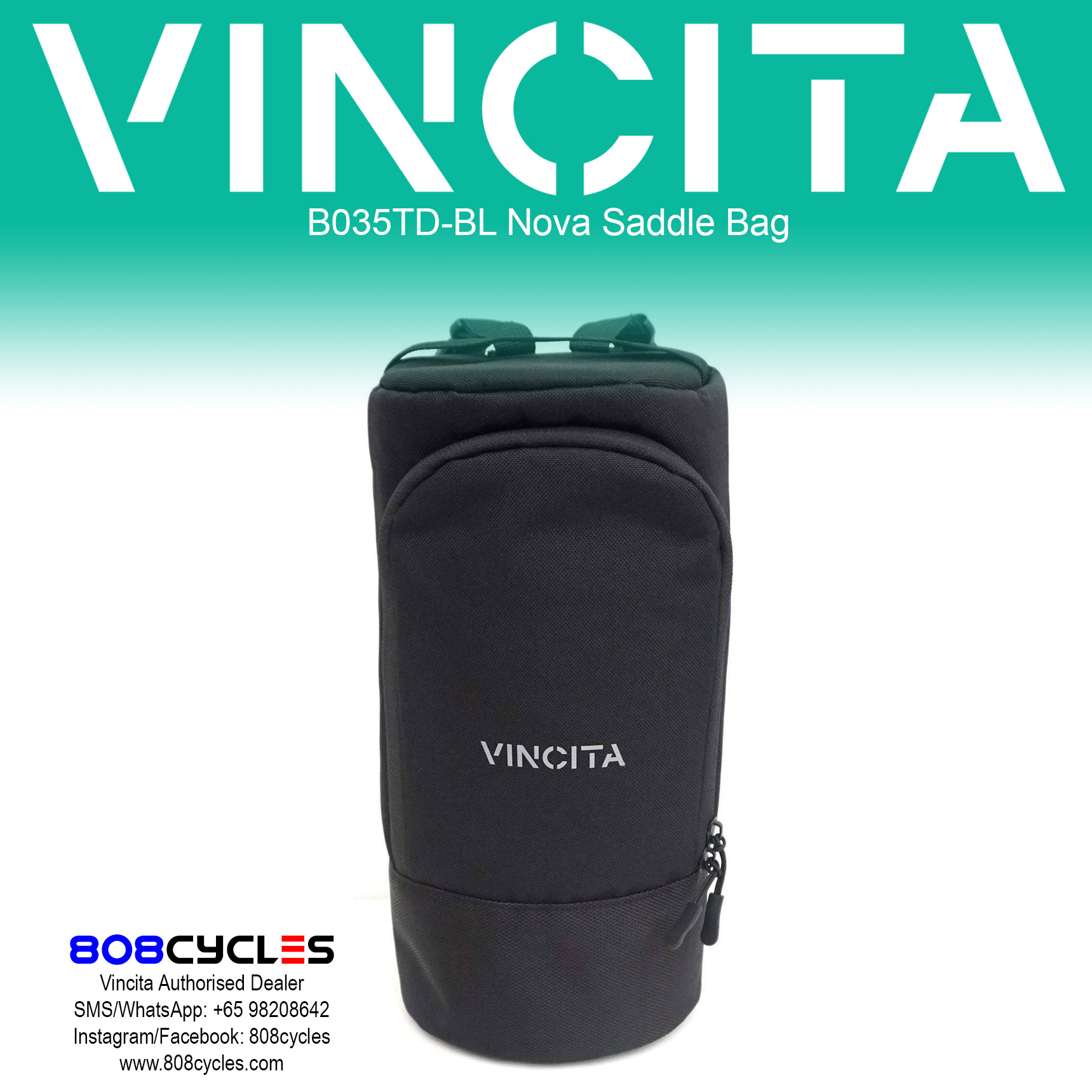 Vincita B035TD Nova Bicycle Saddle Bag - Image 2