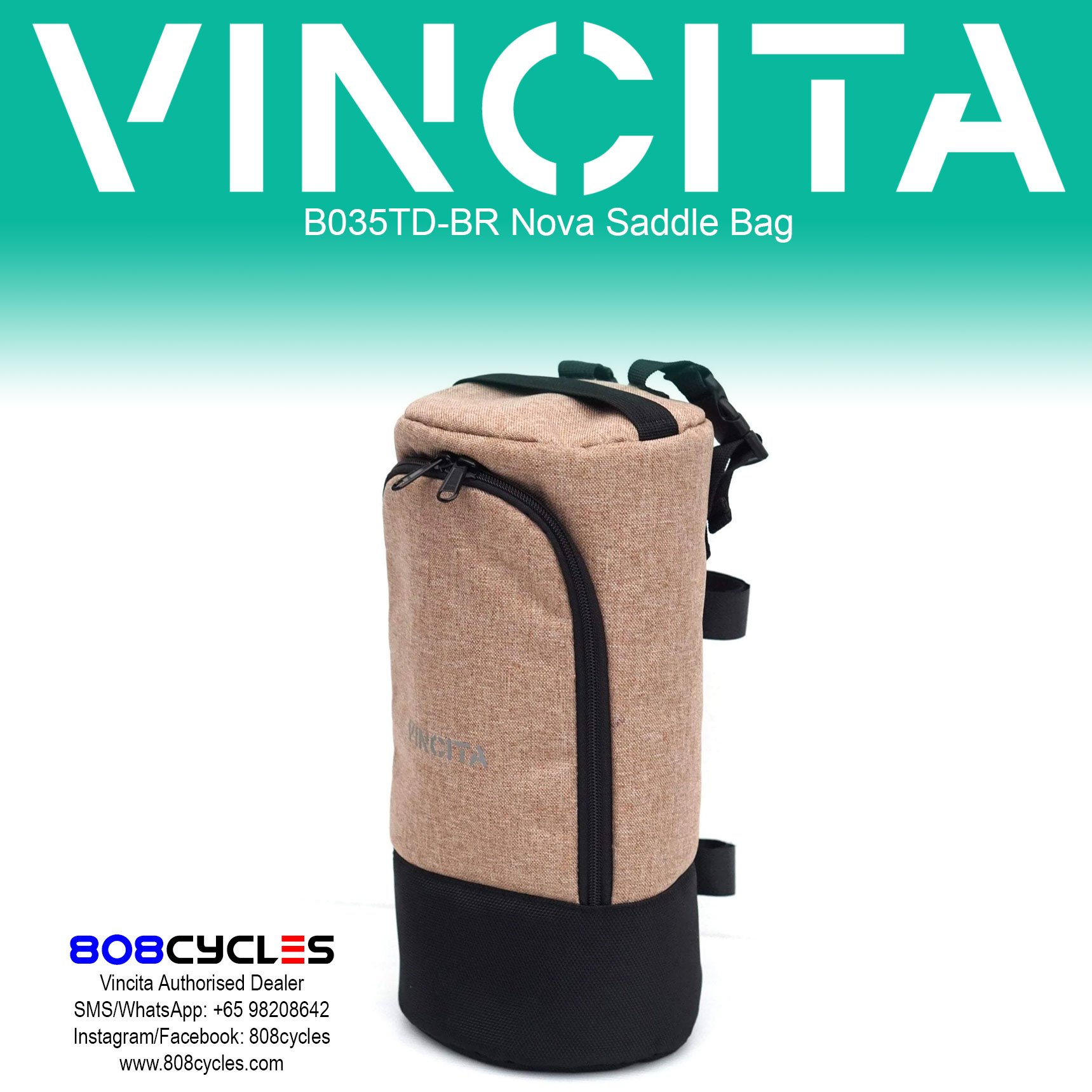 Vincita B035TD Nova Bicycle Saddle Bag - Image 4