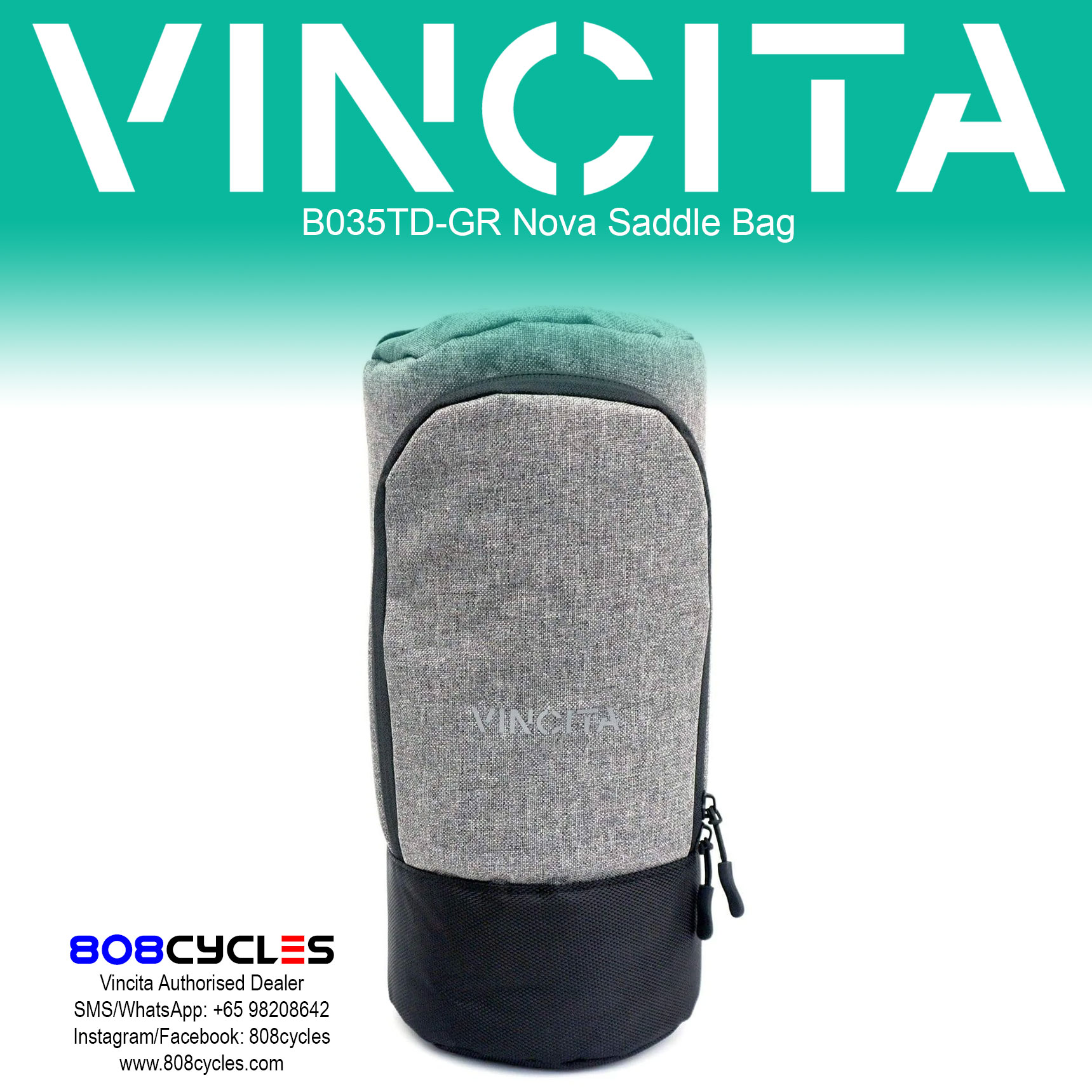 Vincita B035TD Nova Bicycle Saddle Bag - Image 6