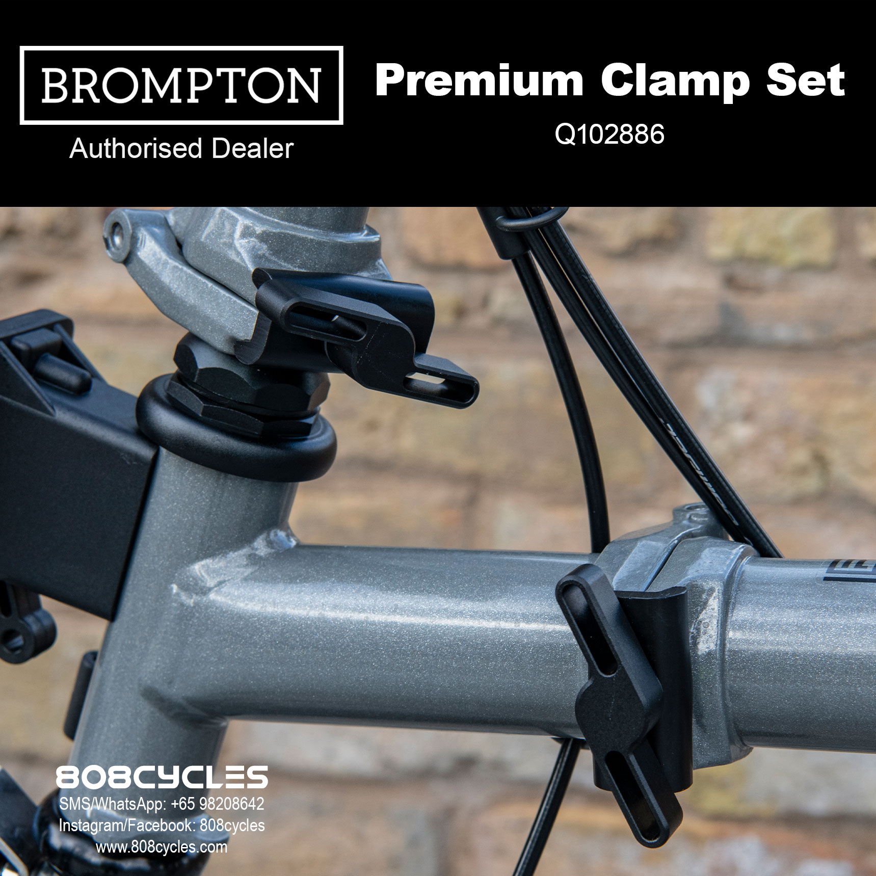 Brompton Premium Hinge Clamp + Rear Frame Clip Set Q102886 - Image 2