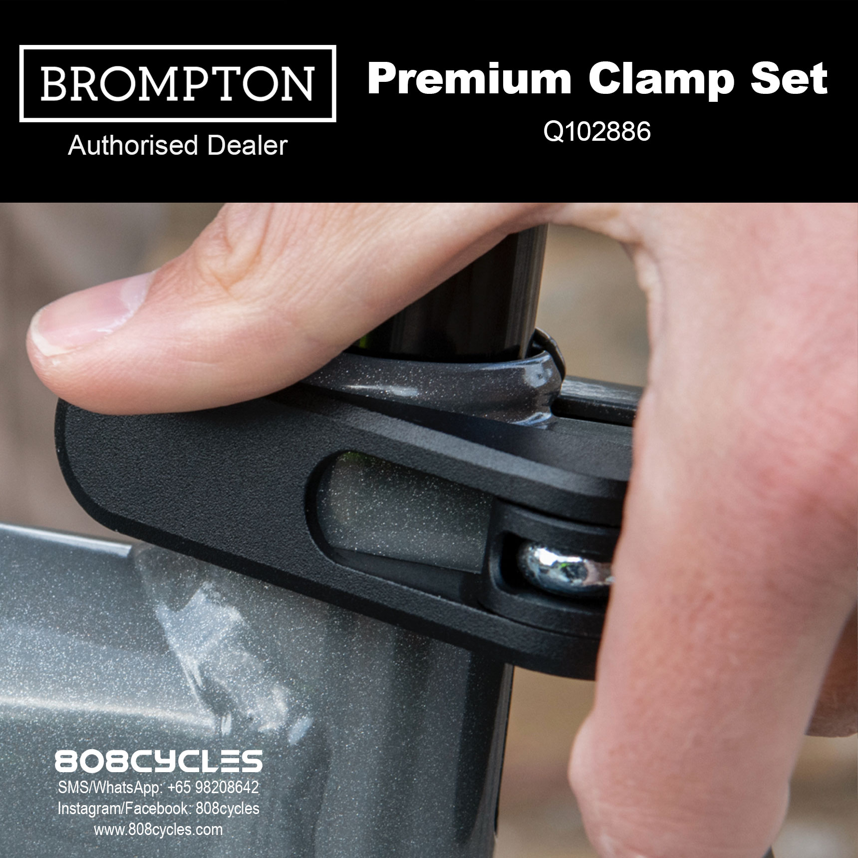 Brompton Premium Hinge Clamp + Rear Frame Clip Set Q102886 - Image 3