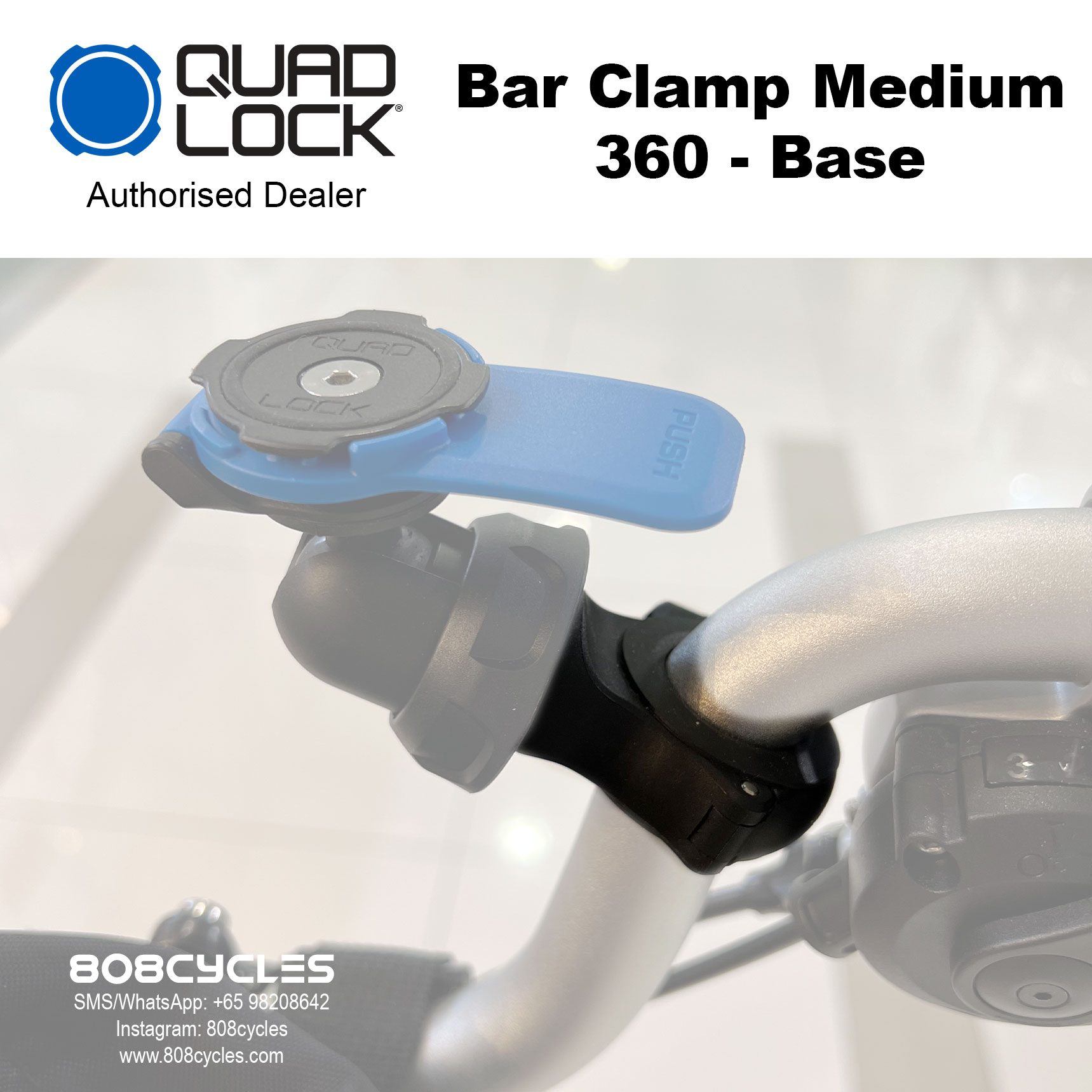 Quad Lock 360 Base - Bar Clamp Medium - Image 3