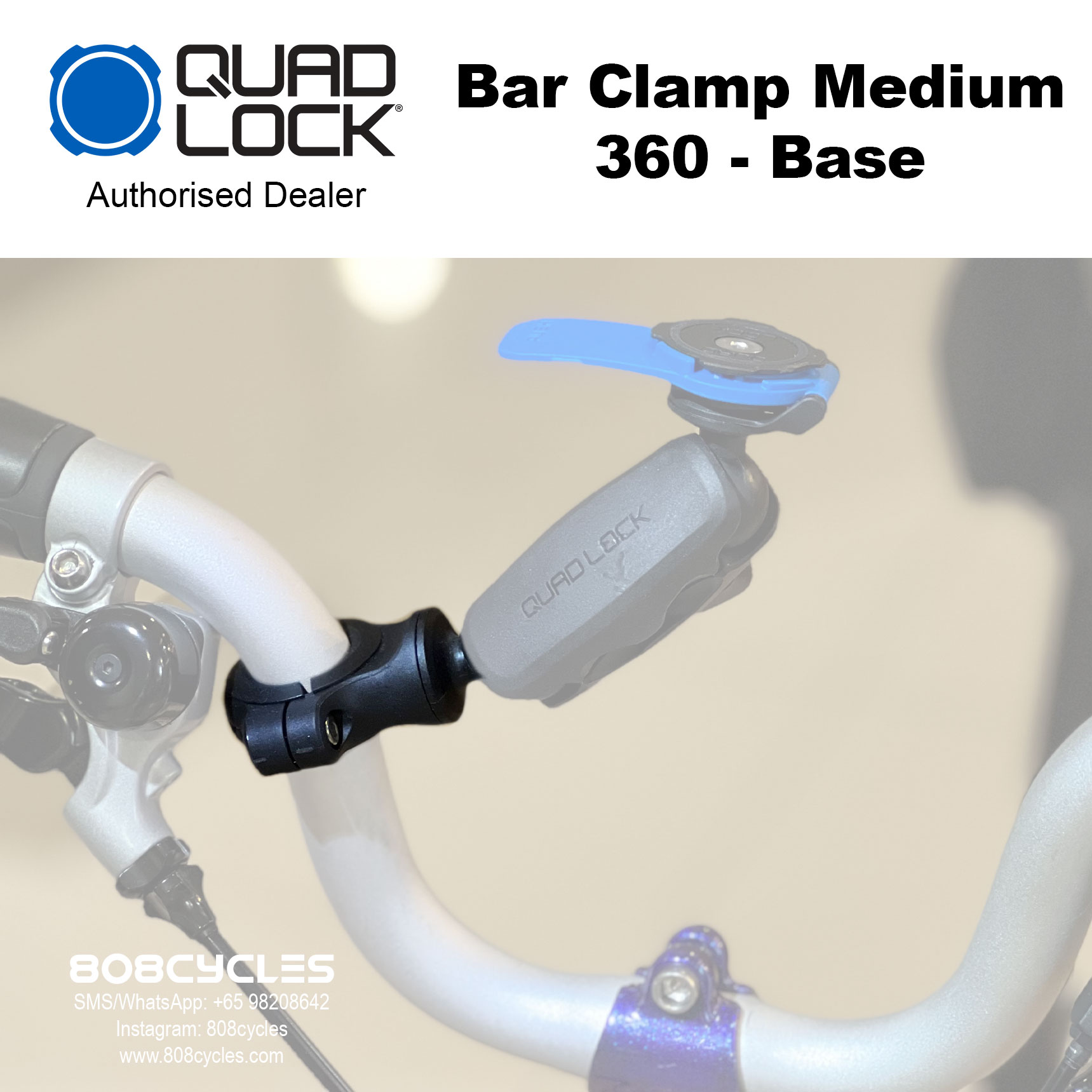 Quad Lock 360 Base - Bar Clamp Medium - Image 4